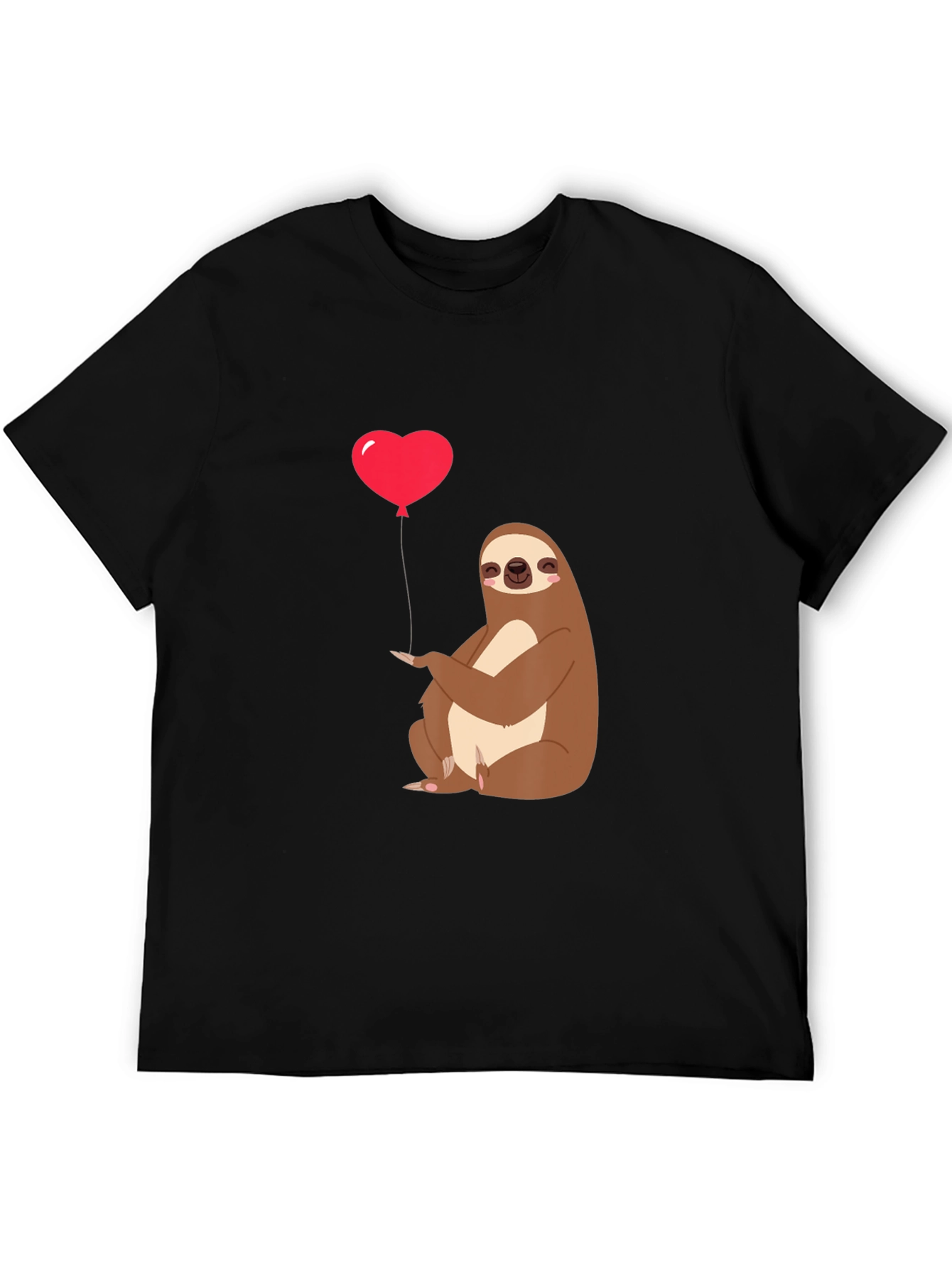 Sloth Heart Balloon Graphic Tee - Black