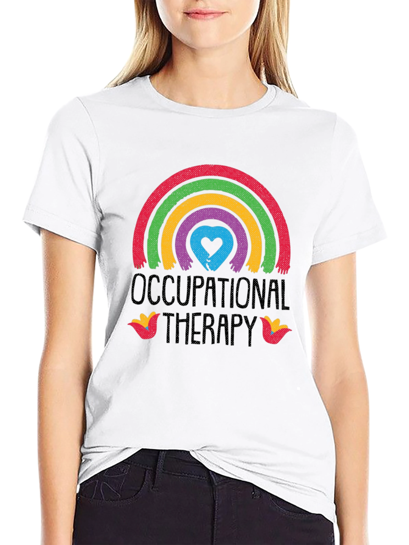 Occupational Therapy Rainbow Heart Graphic Tee