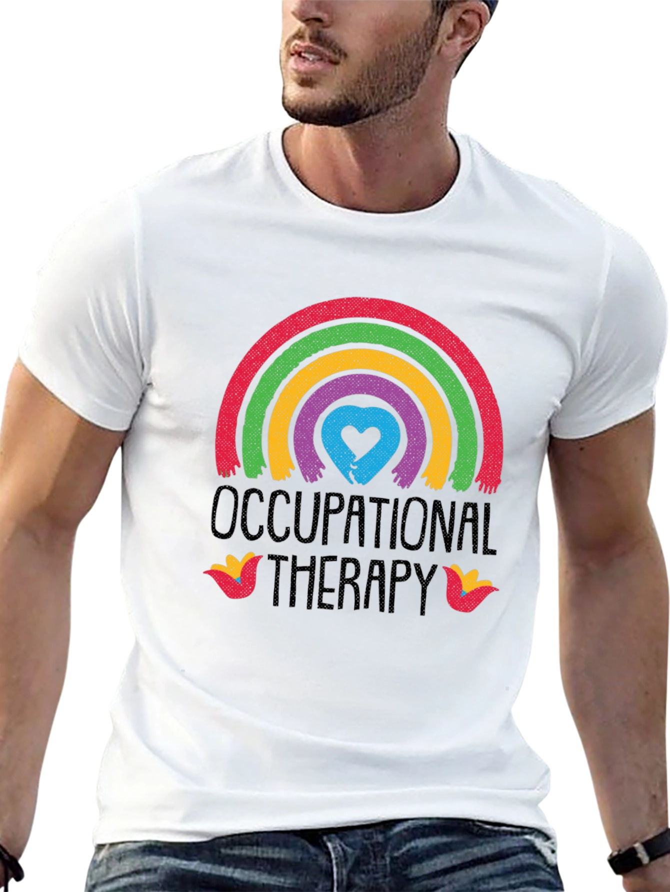 Occupational Therapy Rainbow Heart Graphic Tee