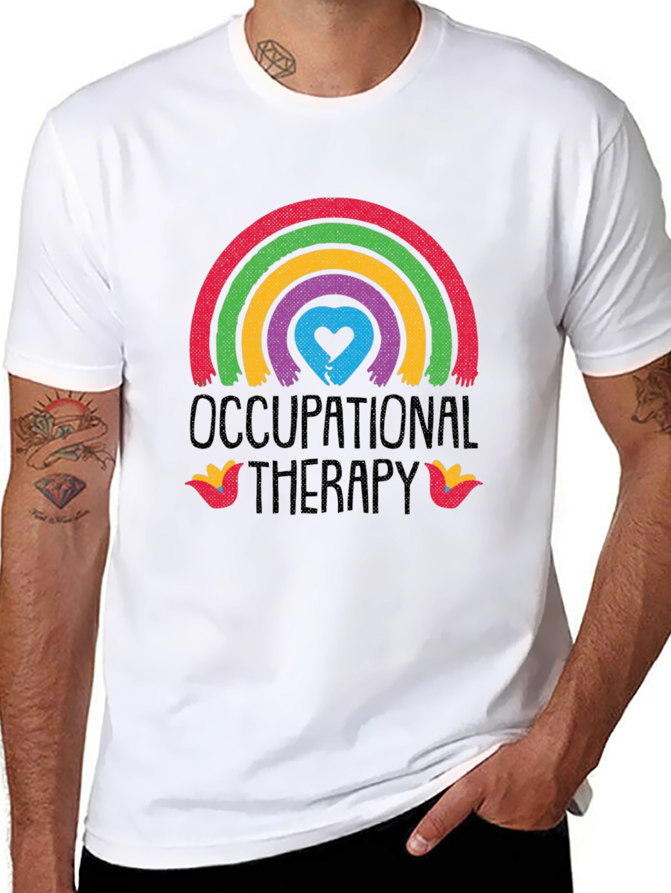 Occupational Therapy Rainbow Heart Graphic Tee