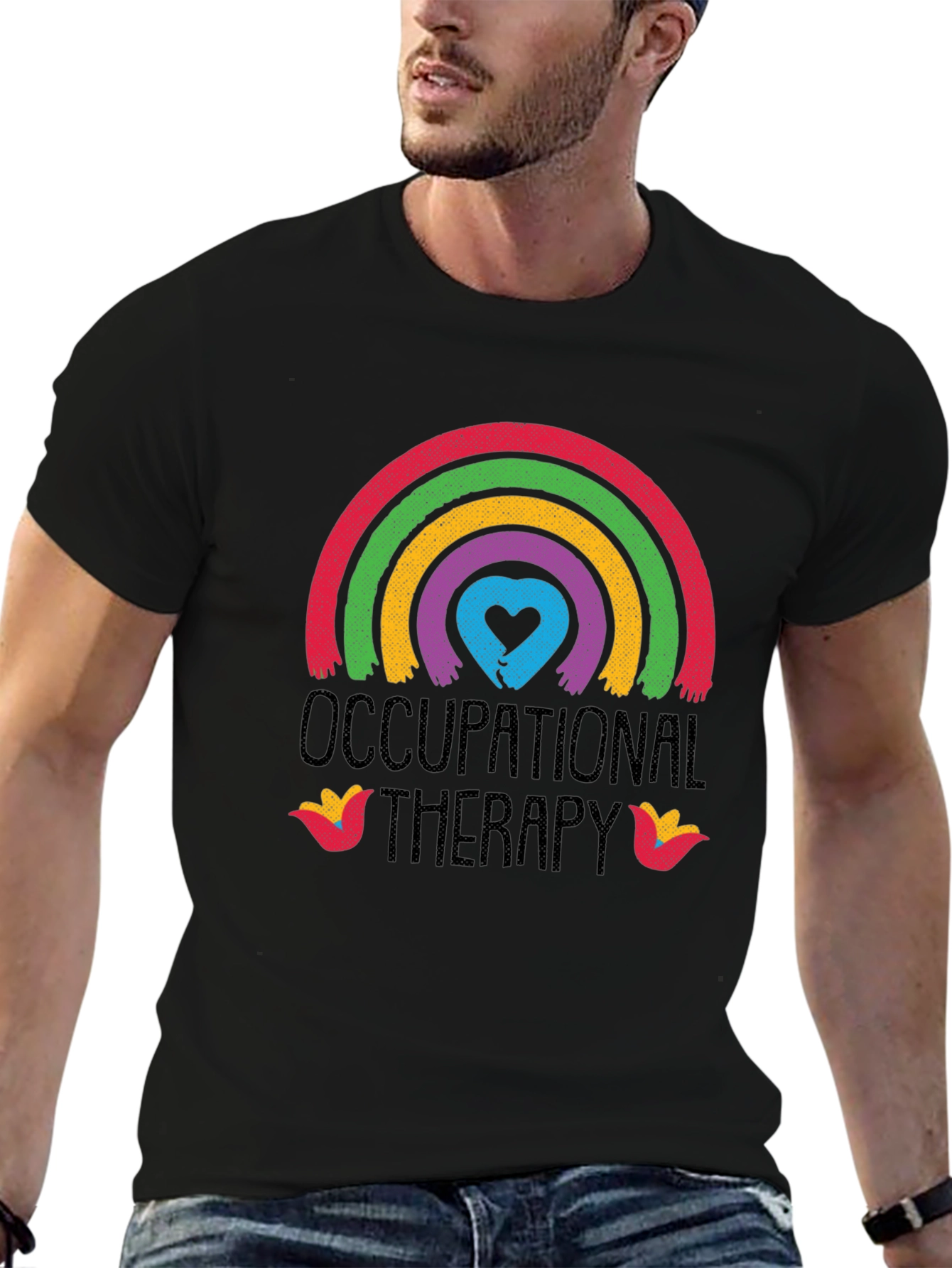 Occupational Therapy Rainbow Heart Graphic Tee