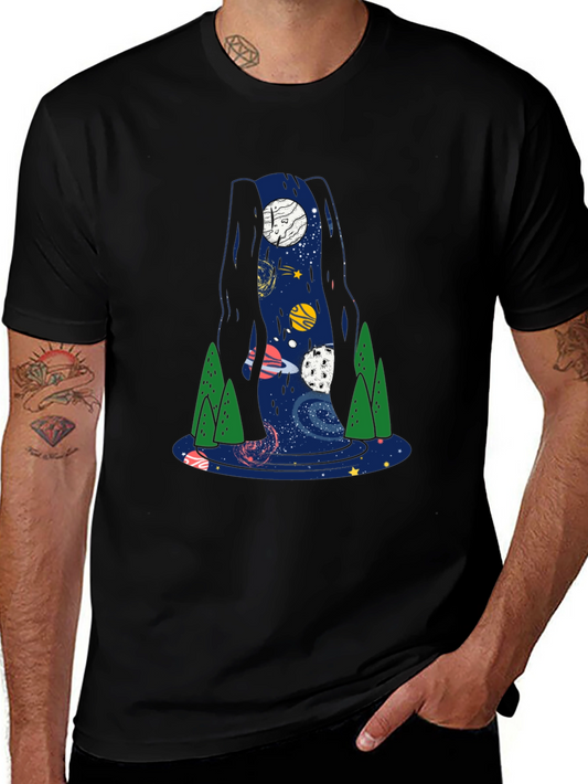 Space Waterfall Graphic T-Shirt