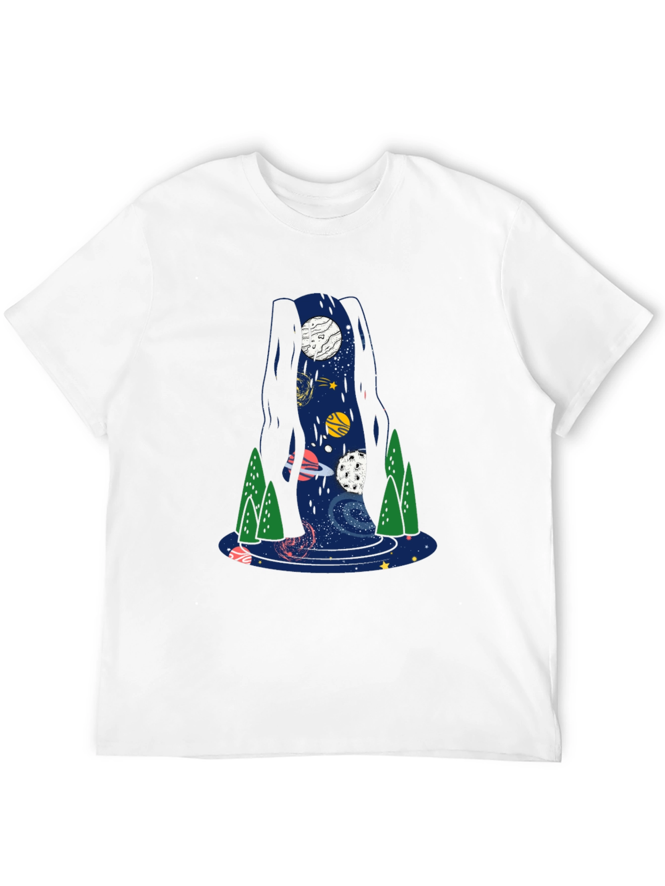 Space Waterfall Graphic T-Shirt