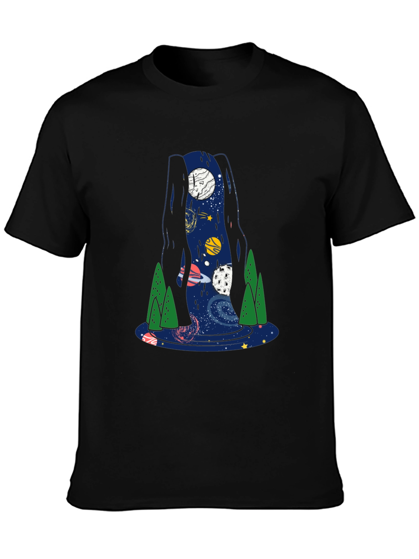 Space Waterfall Graphic T-Shirt