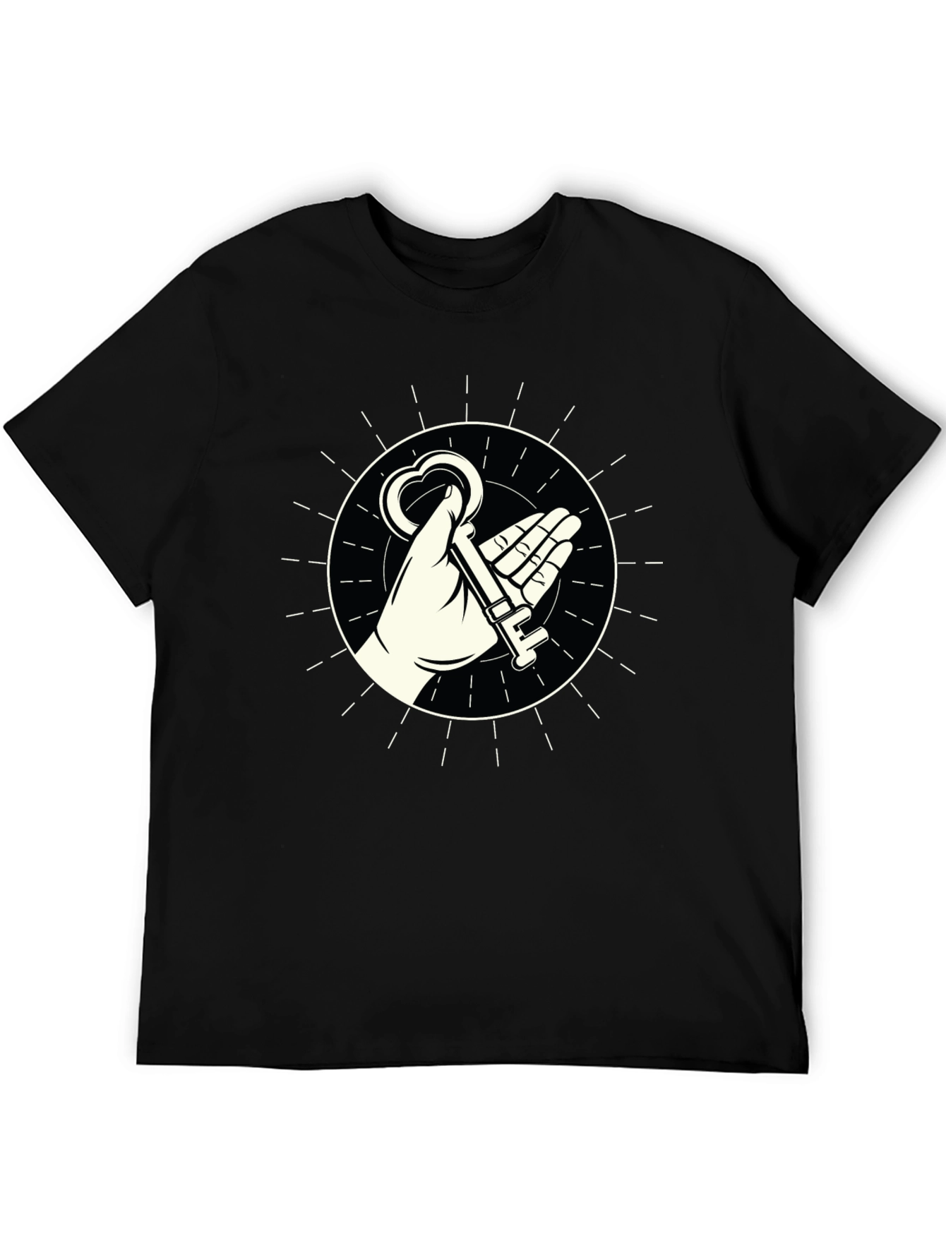 Mystic Key Graphic Tee - Black Cotton Blend