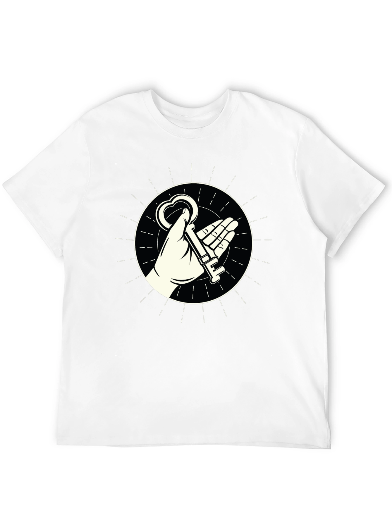 Mystic Key Graphic Tee - Black Cotton Blend
