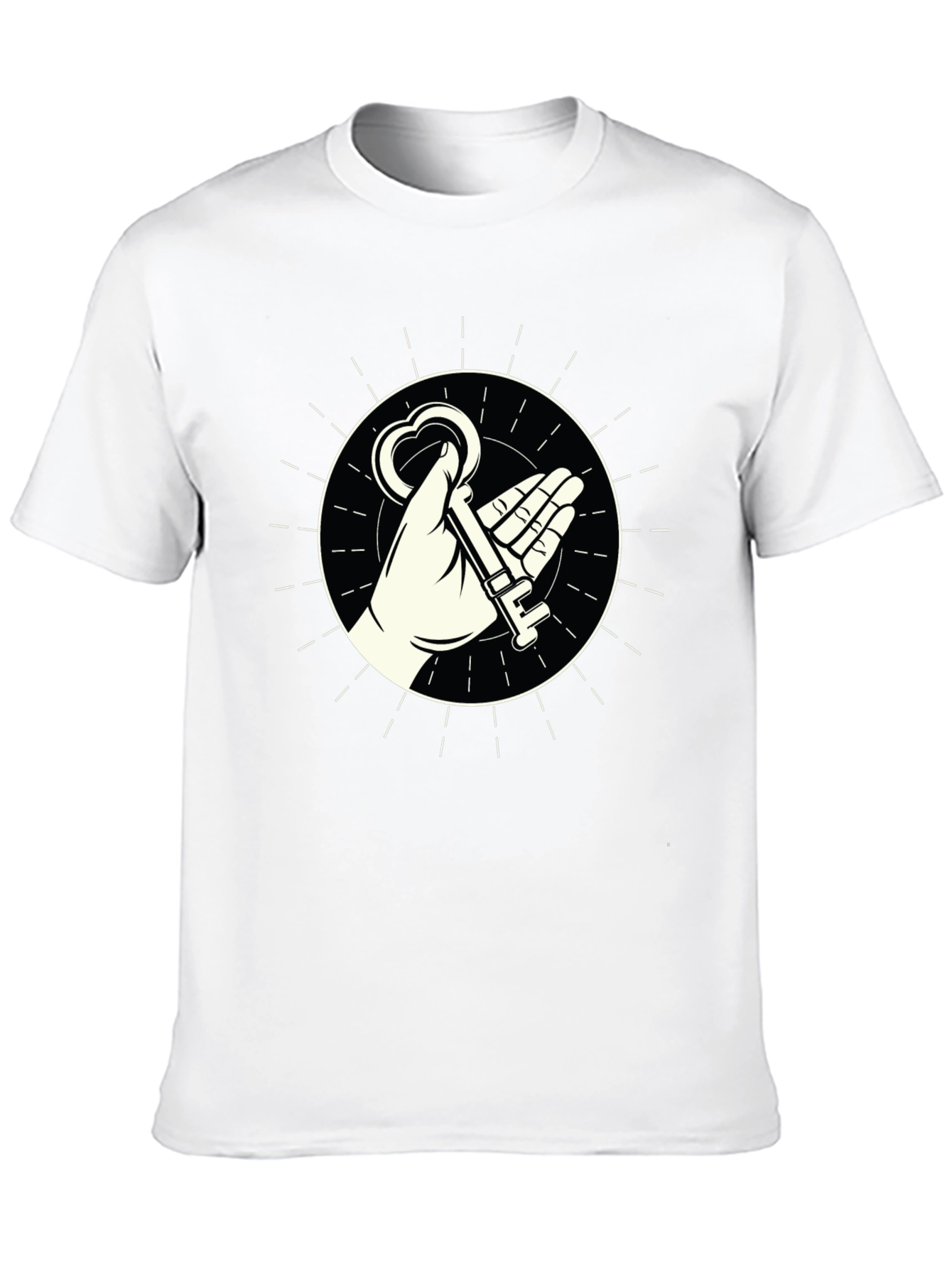 Mystic Key Graphic Tee - Black Cotton Blend