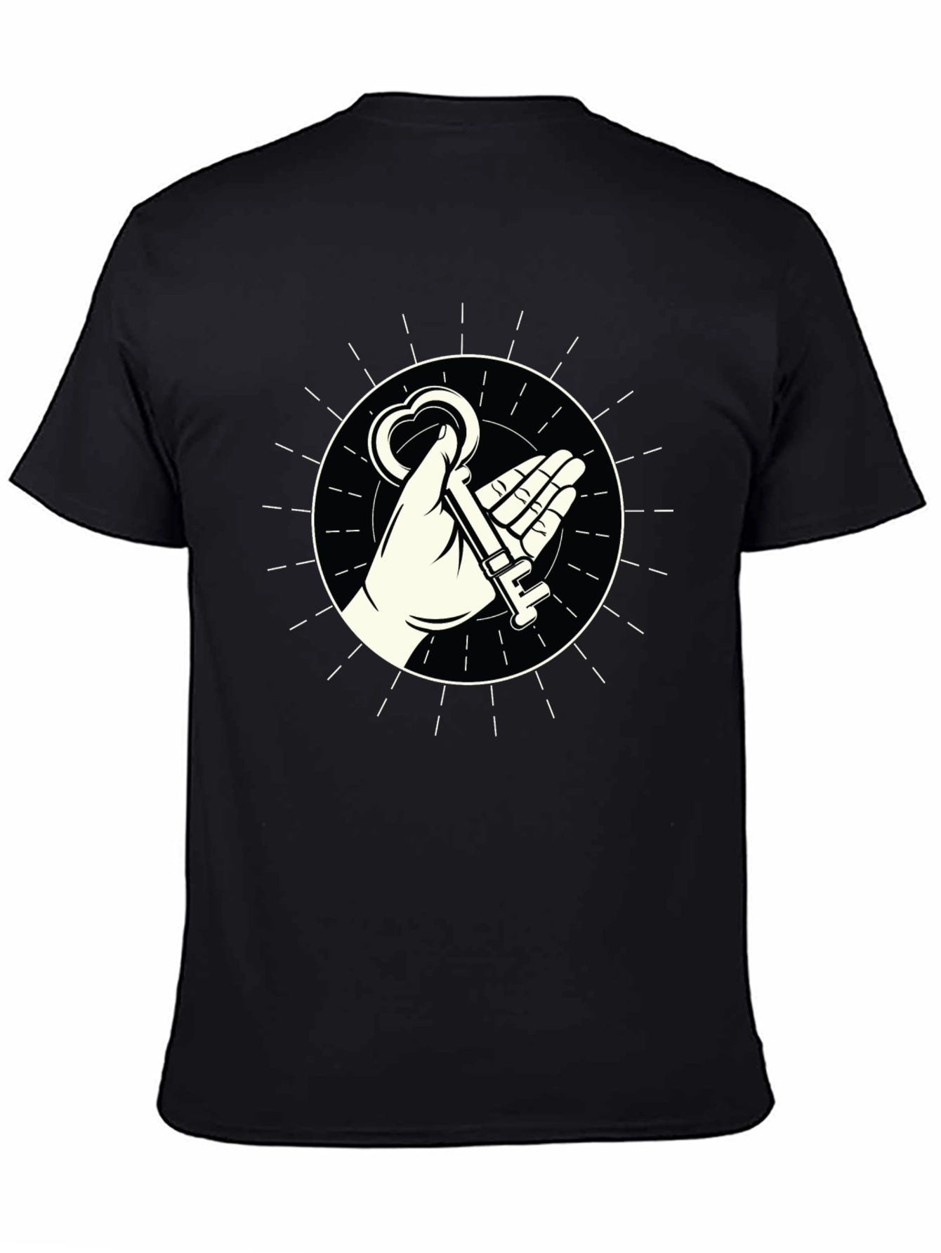 Mystic Key Graphic Tee - Black Cotton Blend