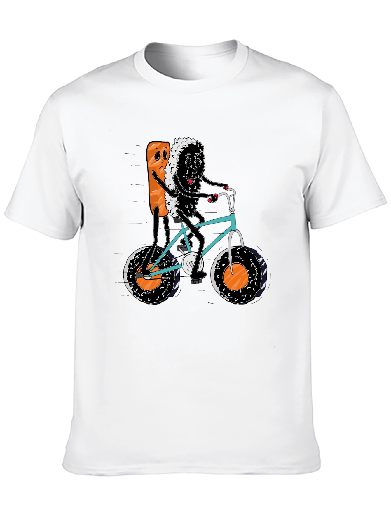 Sushi Bike Ride Black T-Shirt