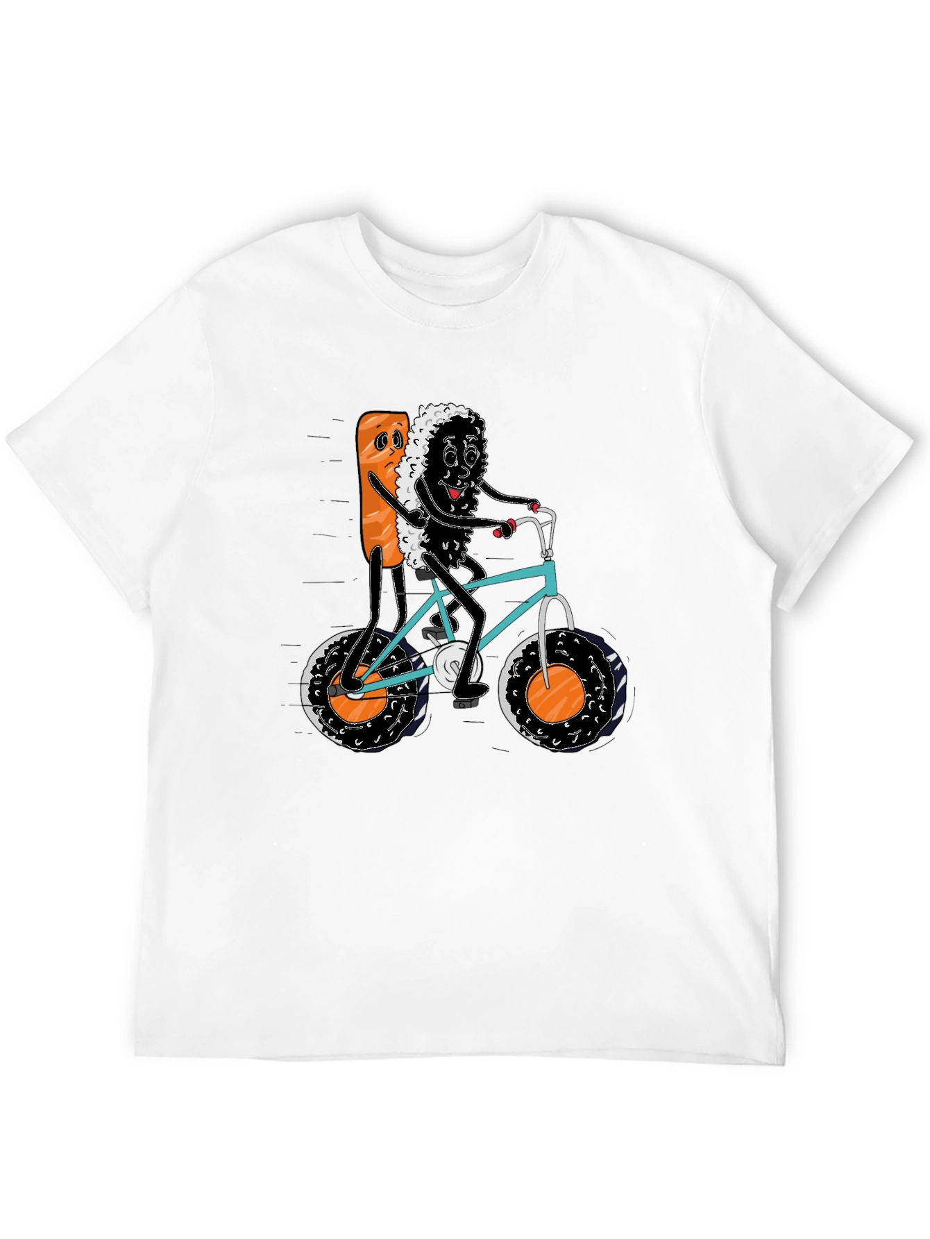 Sushi Bike Ride Black T-Shirt