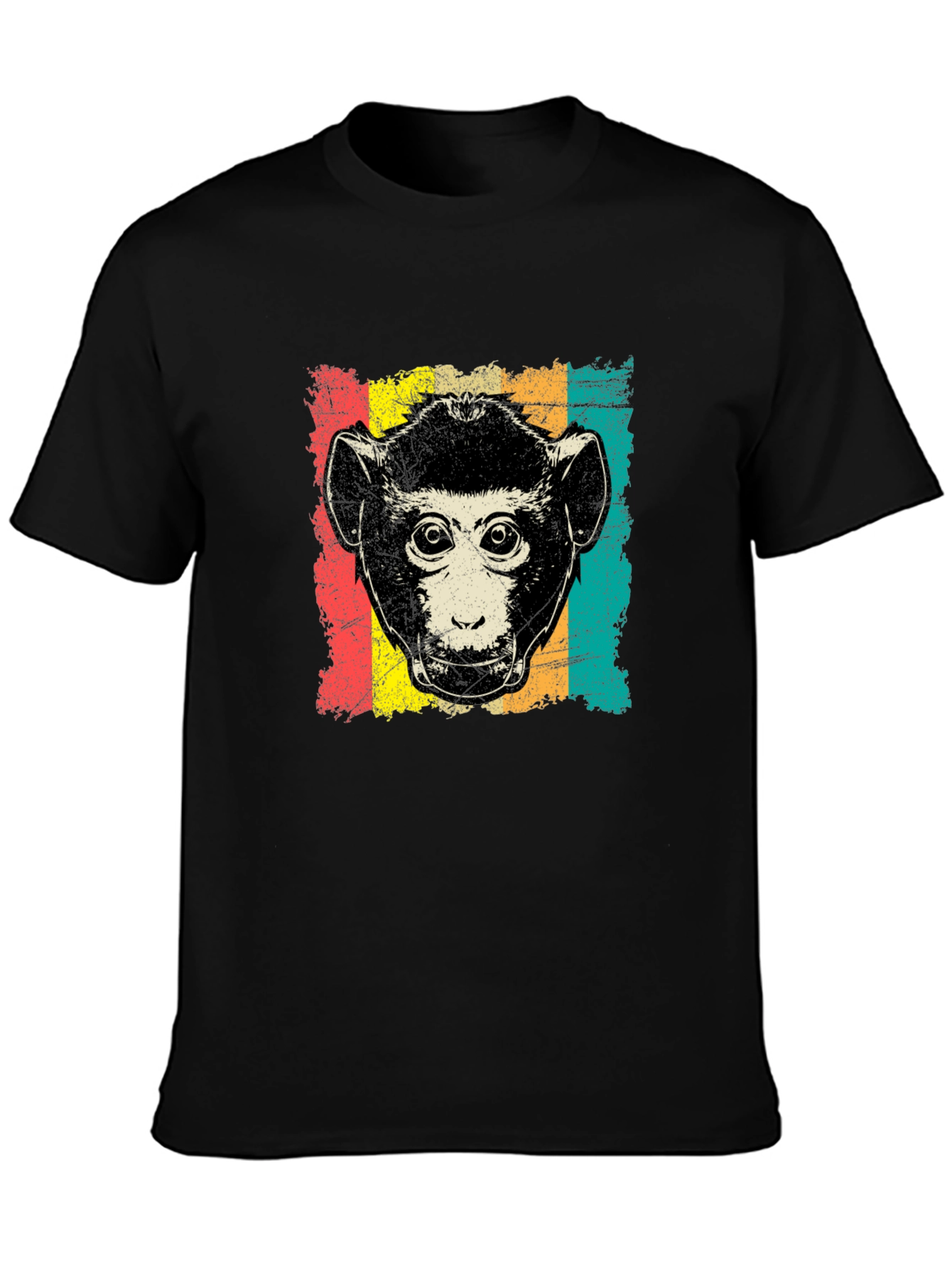 Retro Monkey Graphic T-Shirt - Black
