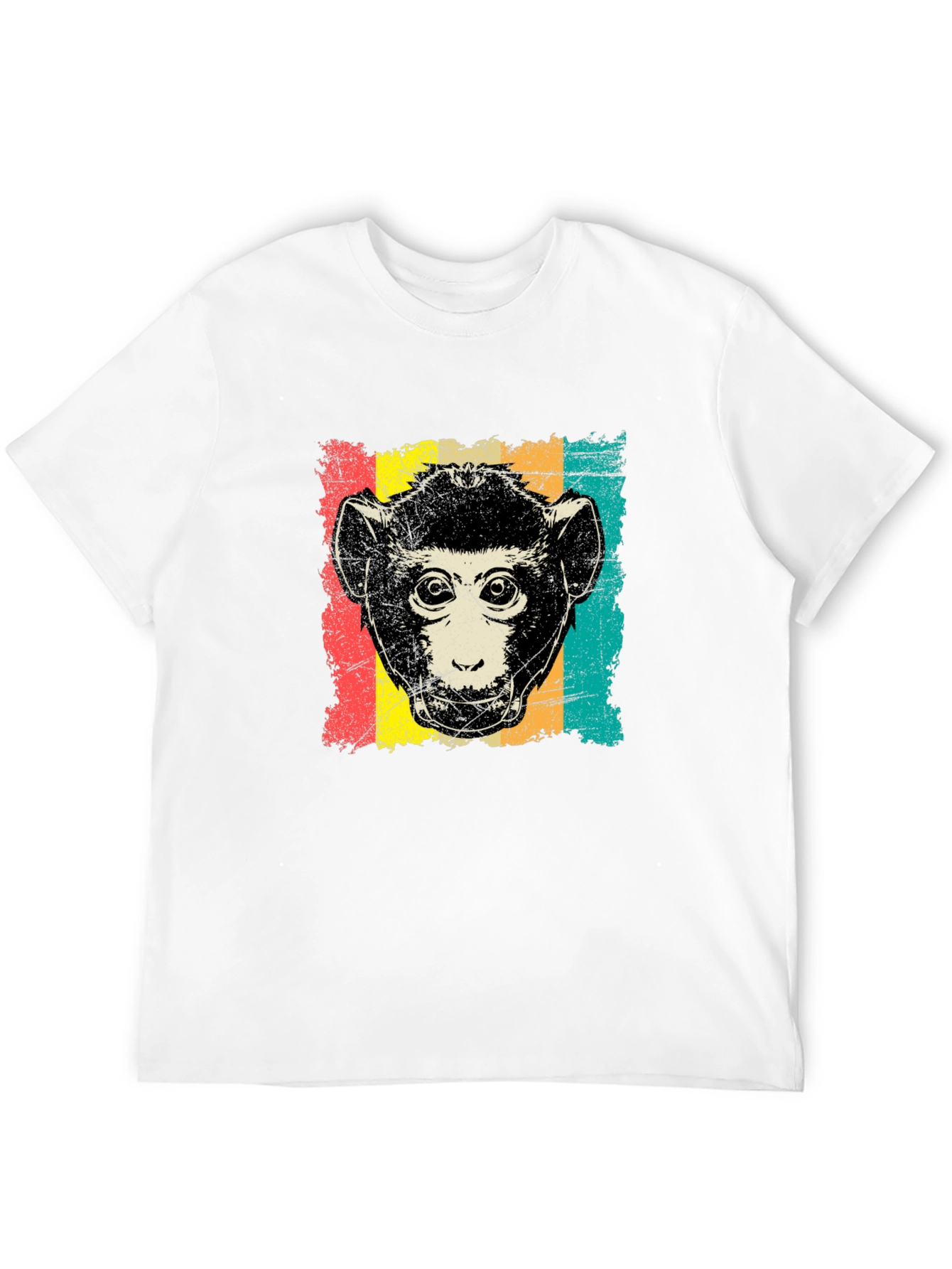 Retro Monkey Graphic T-Shirt - Black