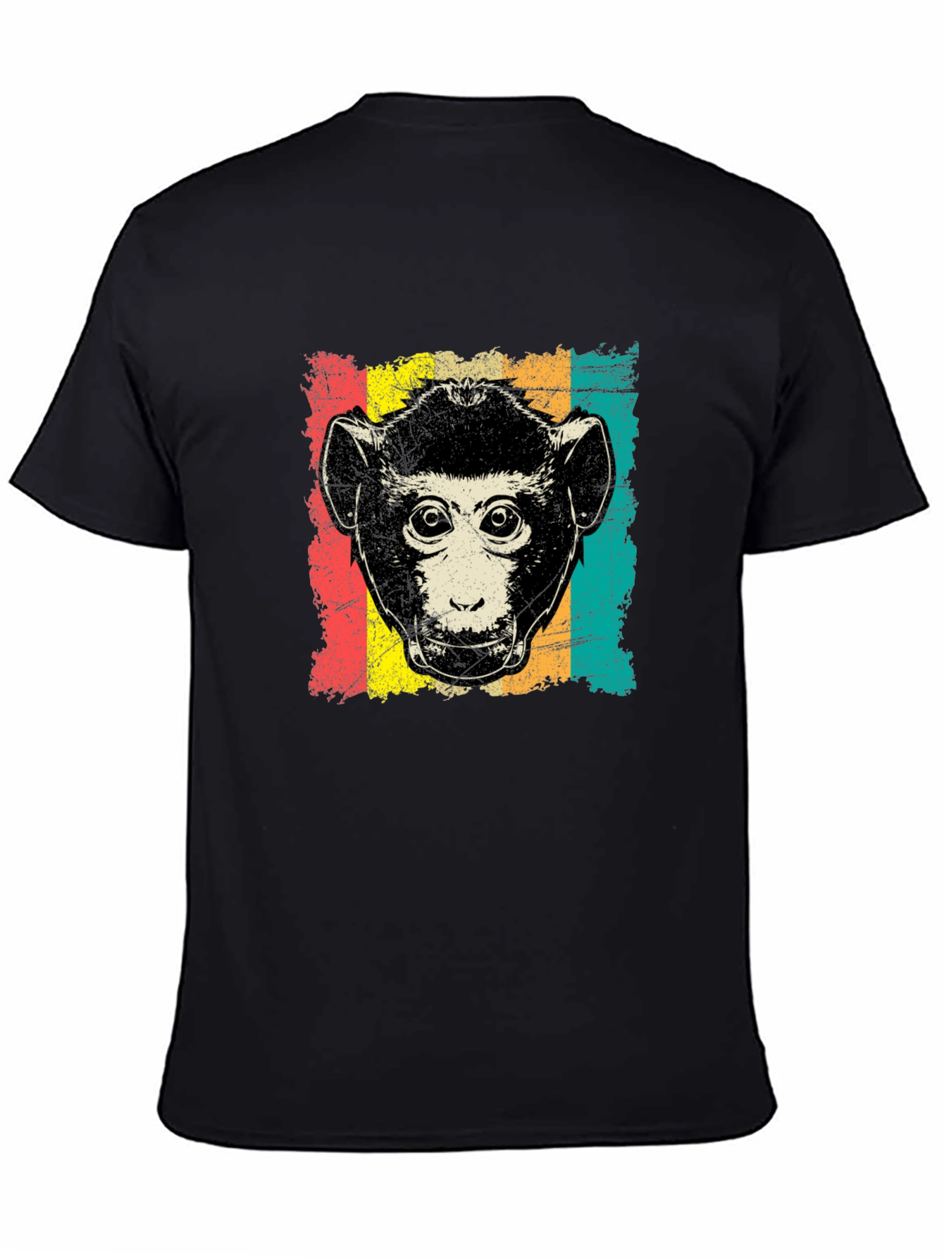 Retro Monkey Graphic T-Shirt - Black