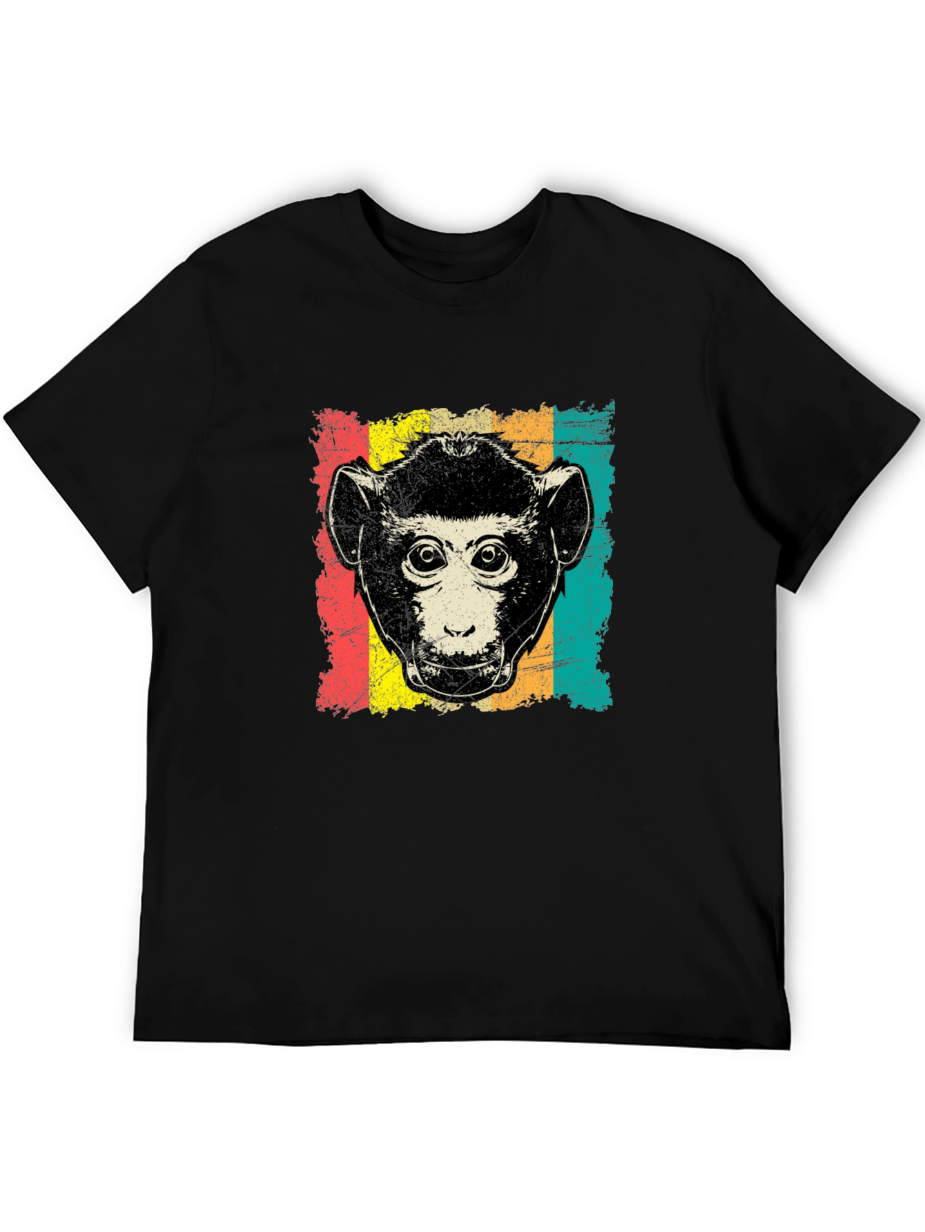 Retro Monkey Graphic T-Shirt - Black