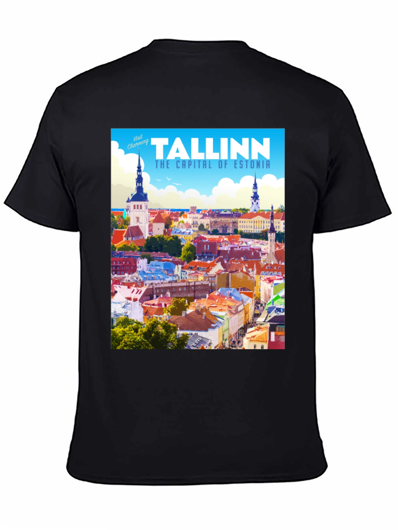 Tallinn Estonia Travel T-Shirt - Black