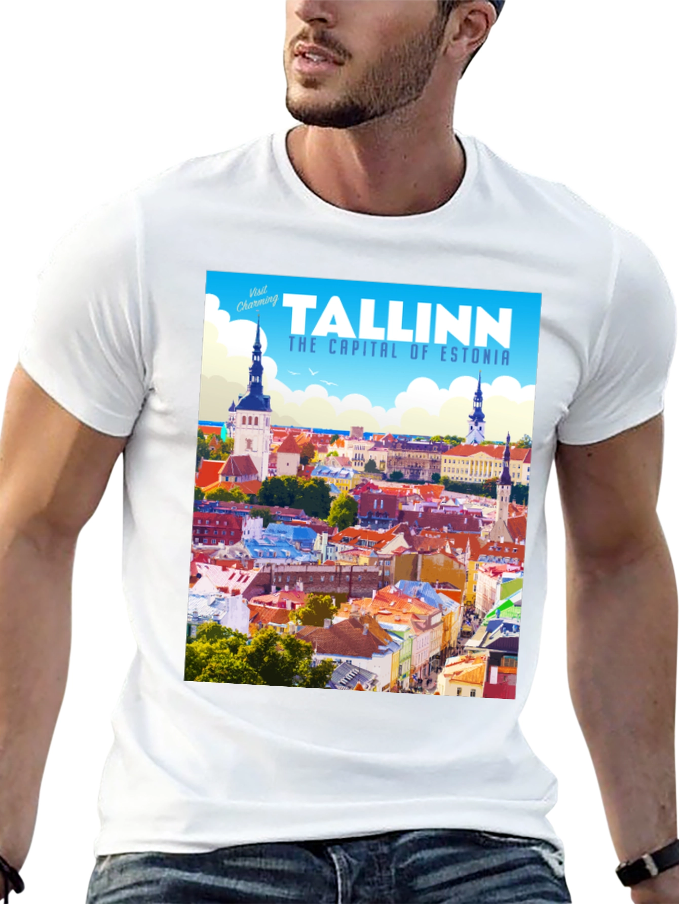 Tallinn Estonia Travel T-Shirt - Black