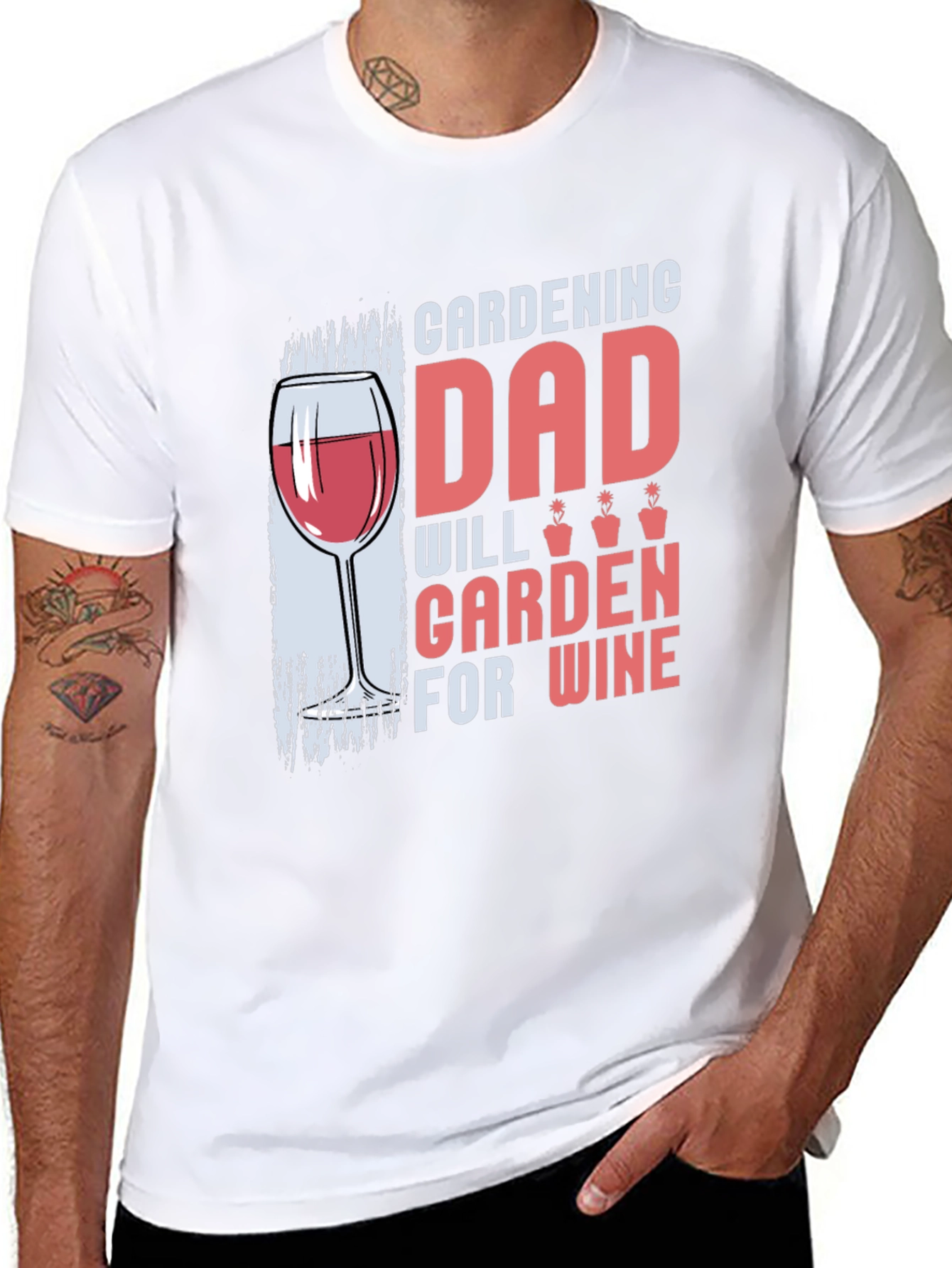 Gardening Dad T-Shirt - Will Garden for Wine