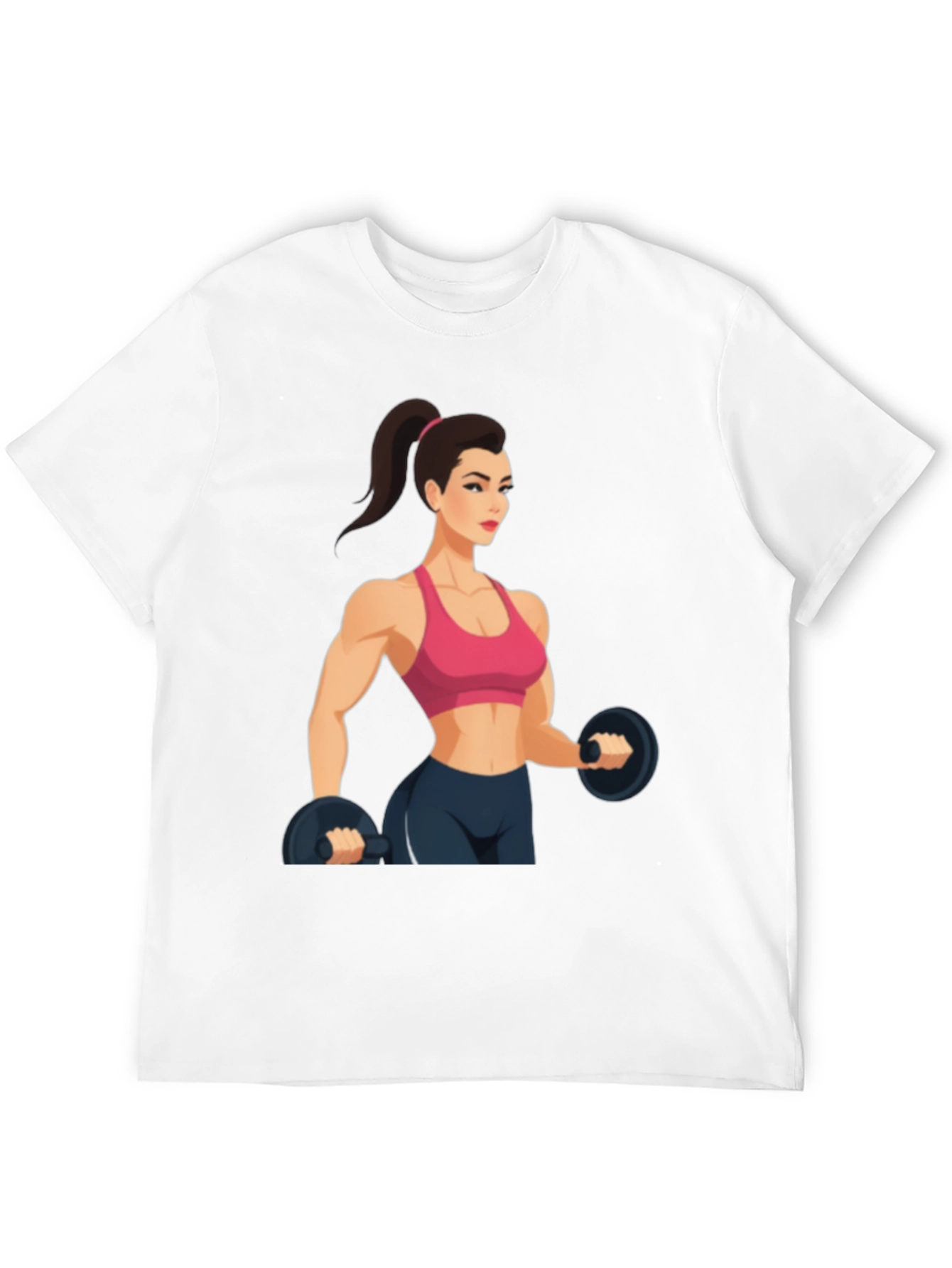 Fitness Woman Graphic Black T-Shirt