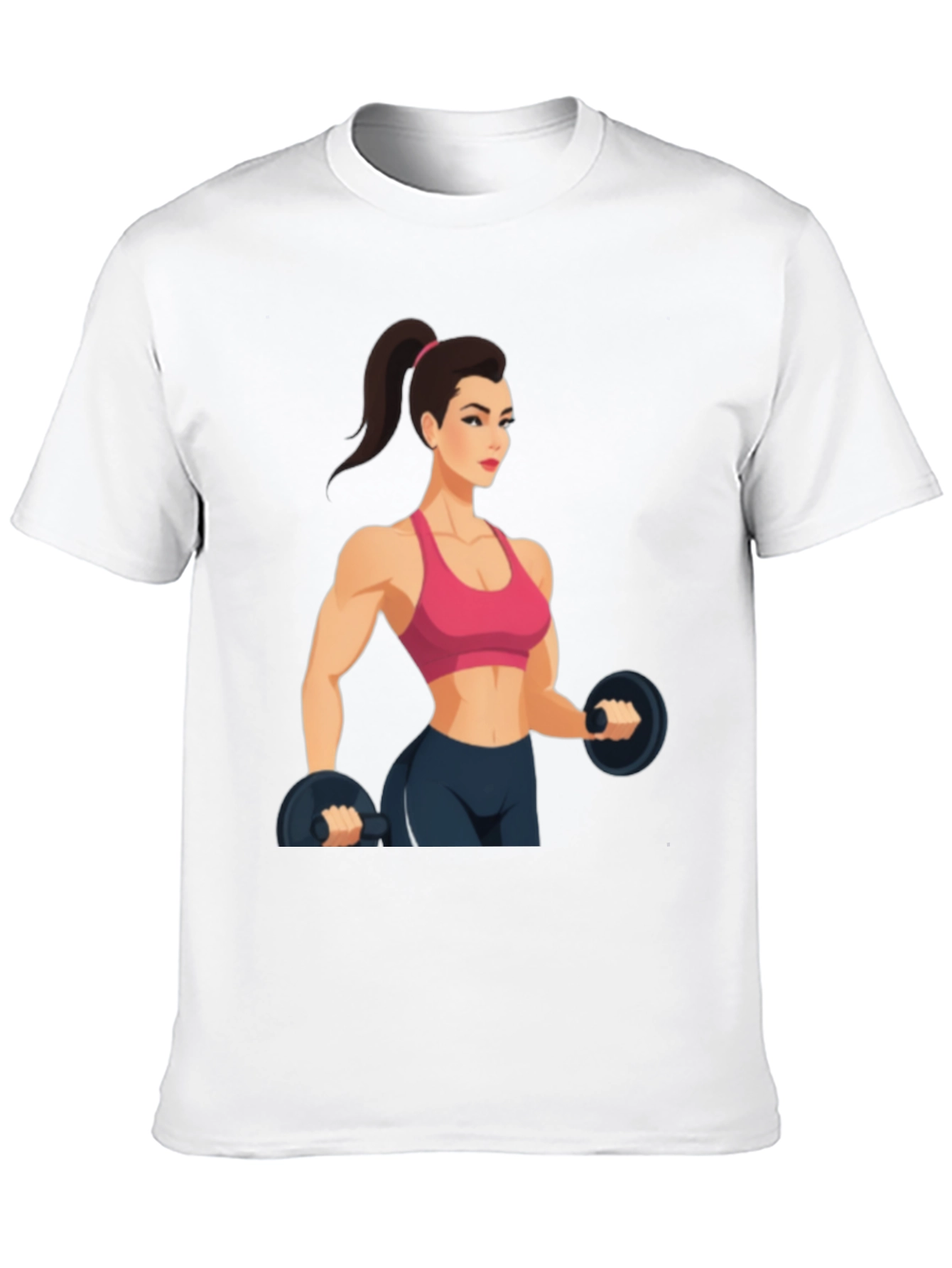 Fitness Woman Graphic Black T-Shirt
