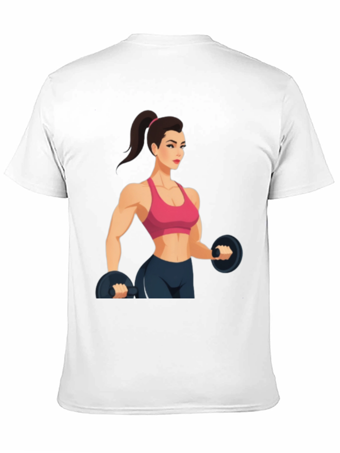 Fitness Woman Graphic Black T-Shirt