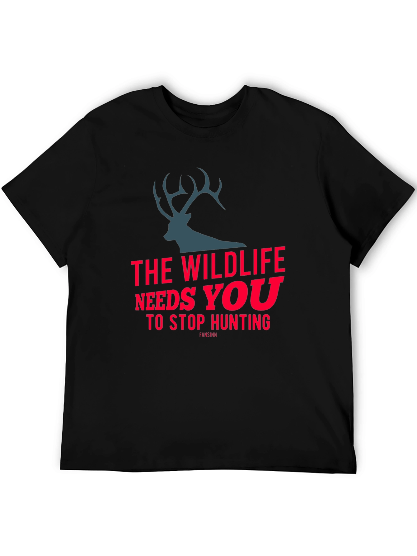 Wildlife Needs You Stop Hunting Black T-Shirt