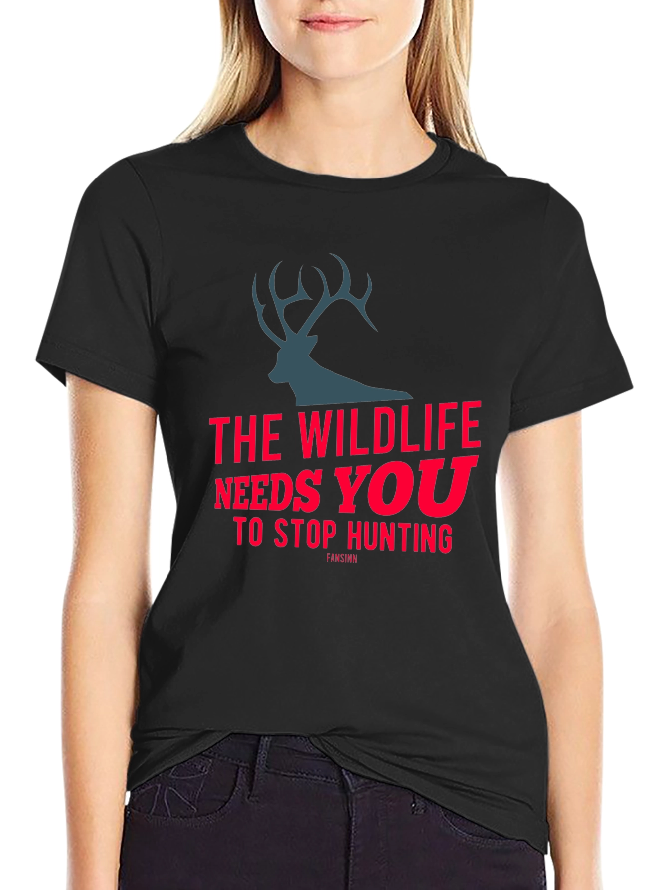 Wildlife Needs You Stop Hunting Black T-Shirt