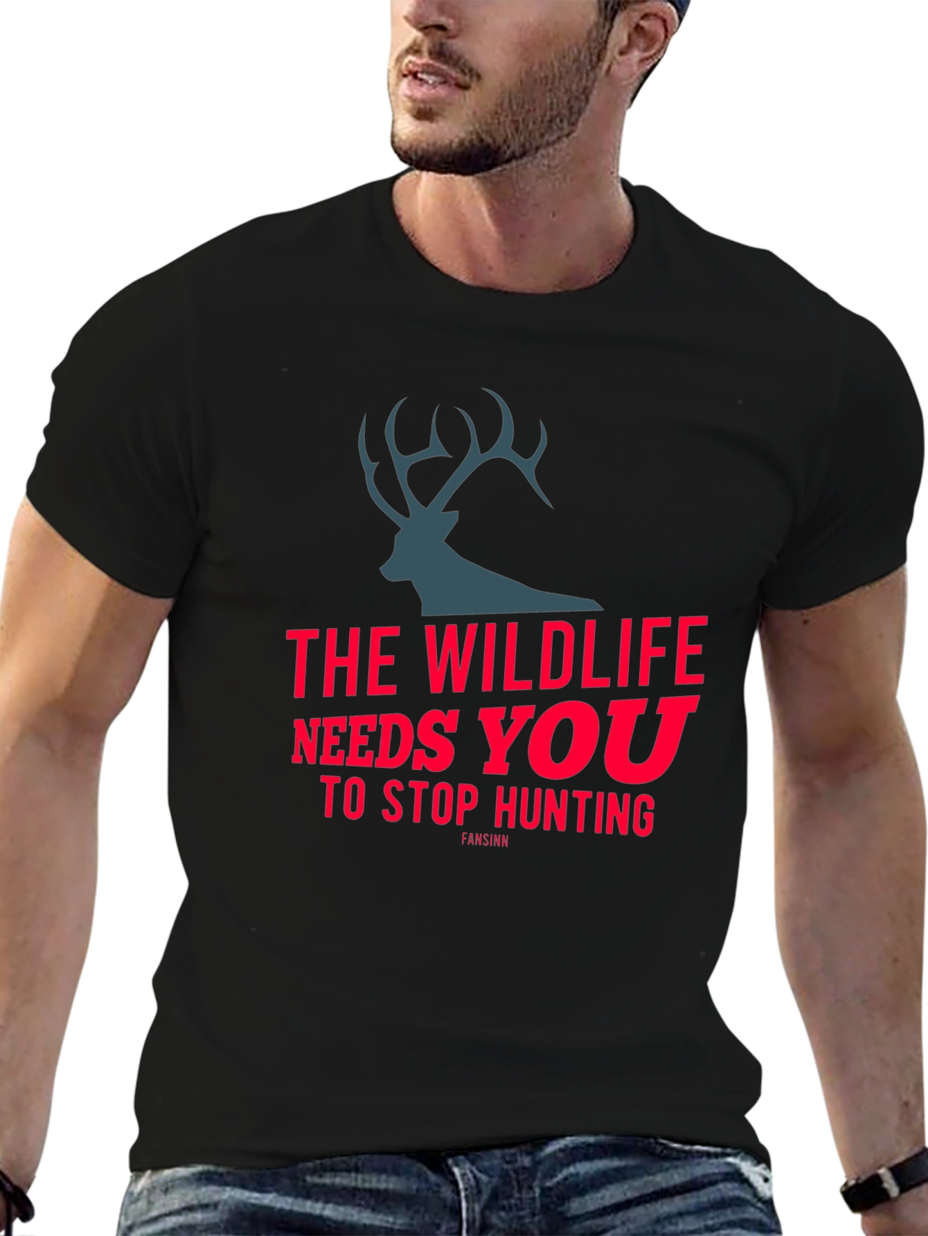 Wildlife Needs You Stop Hunting Black T-Shirt