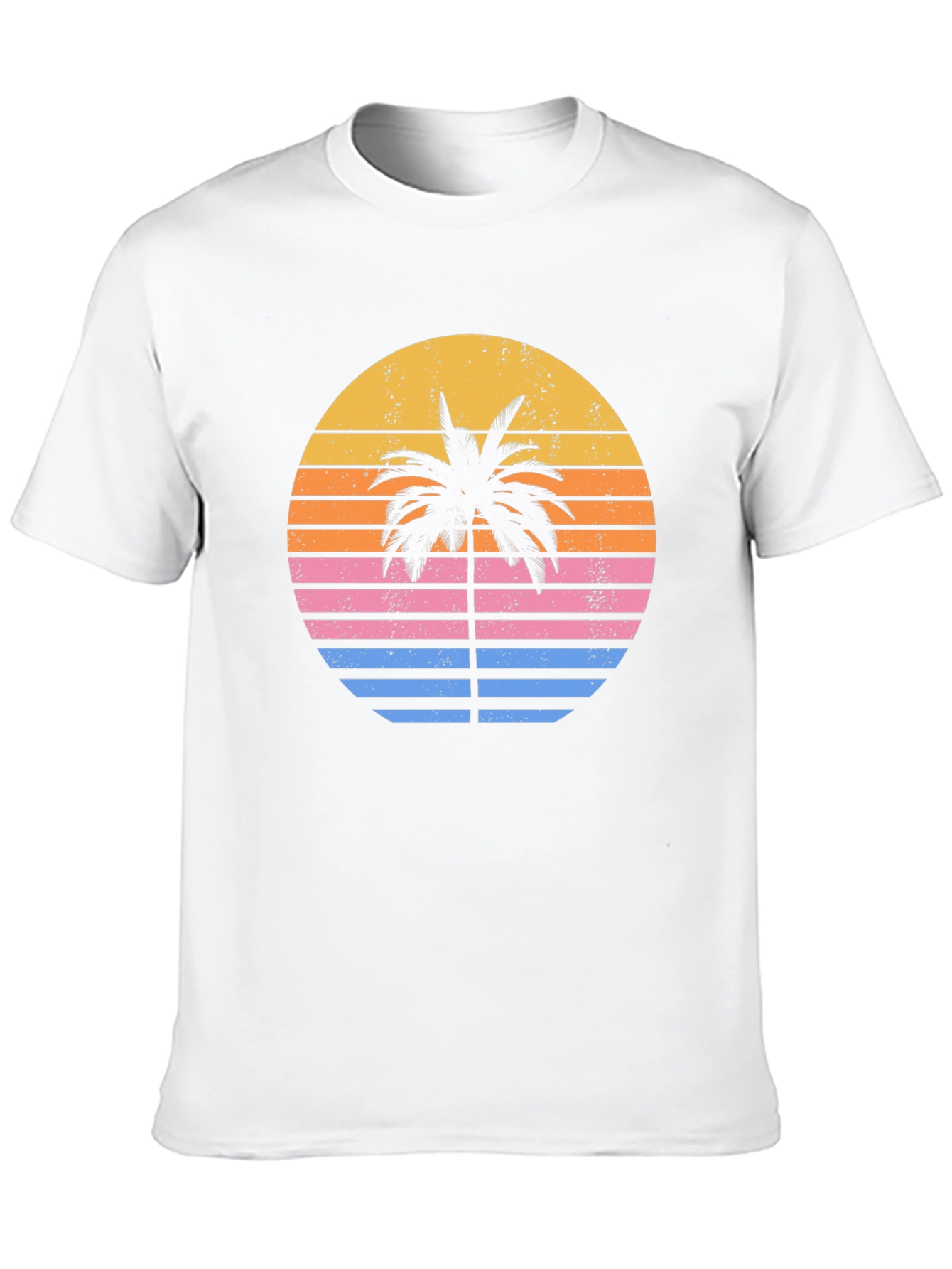 Retro Sunset Palm Tree Graphic T-Shirt