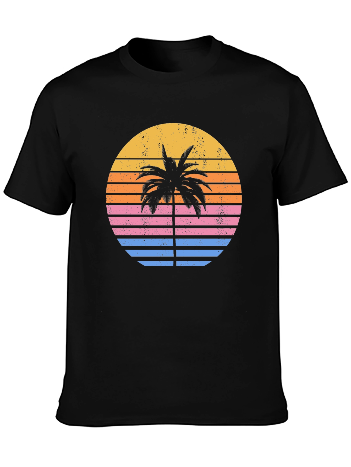 Retro Sunset Palm Tree Graphic T-Shirt