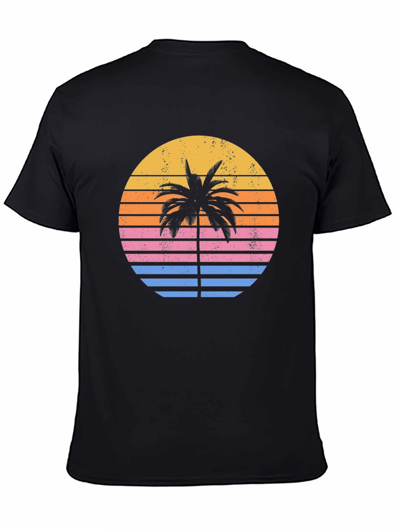 Retro Sunset Palm Tree Graphic T-Shirt