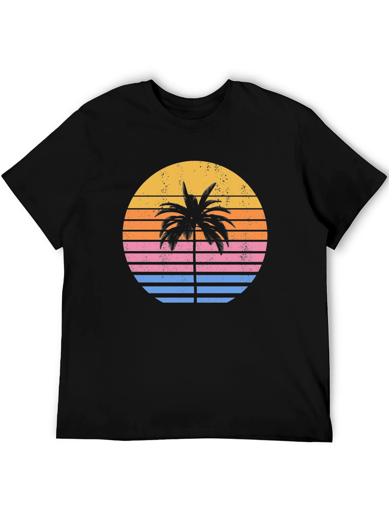Retro Sunset Palm Tree Graphic T-Shirt