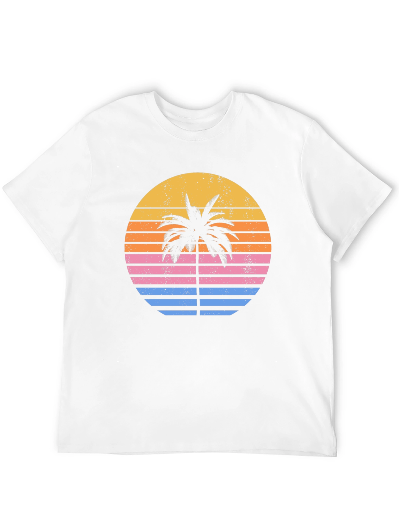 Retro Sunset Palm Tree Graphic T-Shirt