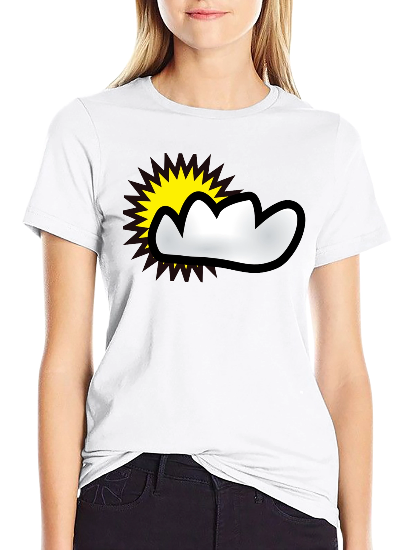 Sunny Cloud Graphic T-Shirt - Weather Fun