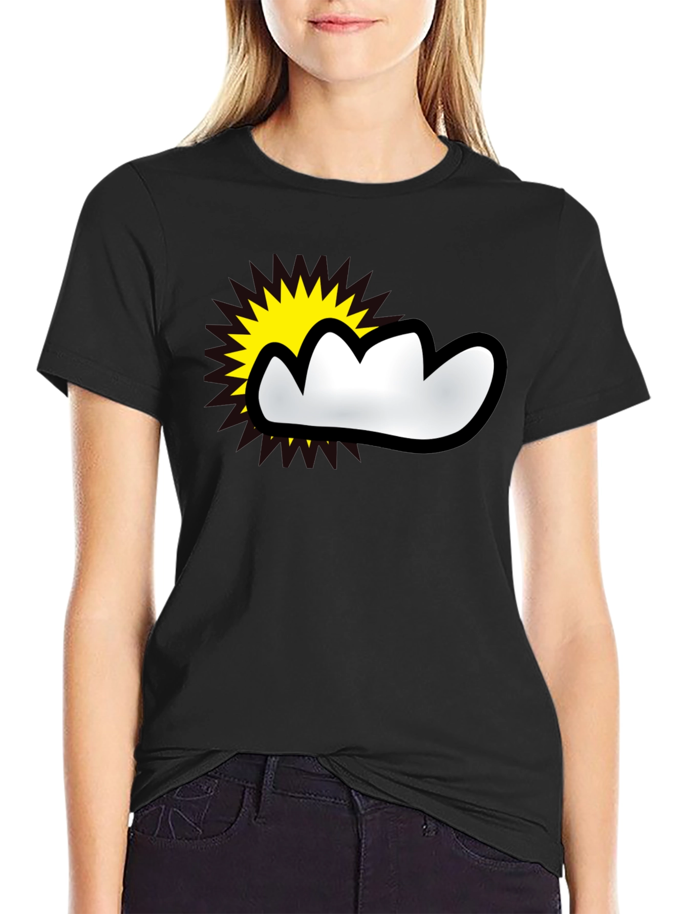 Sunny Cloud Graphic T-Shirt - Weather Fun
