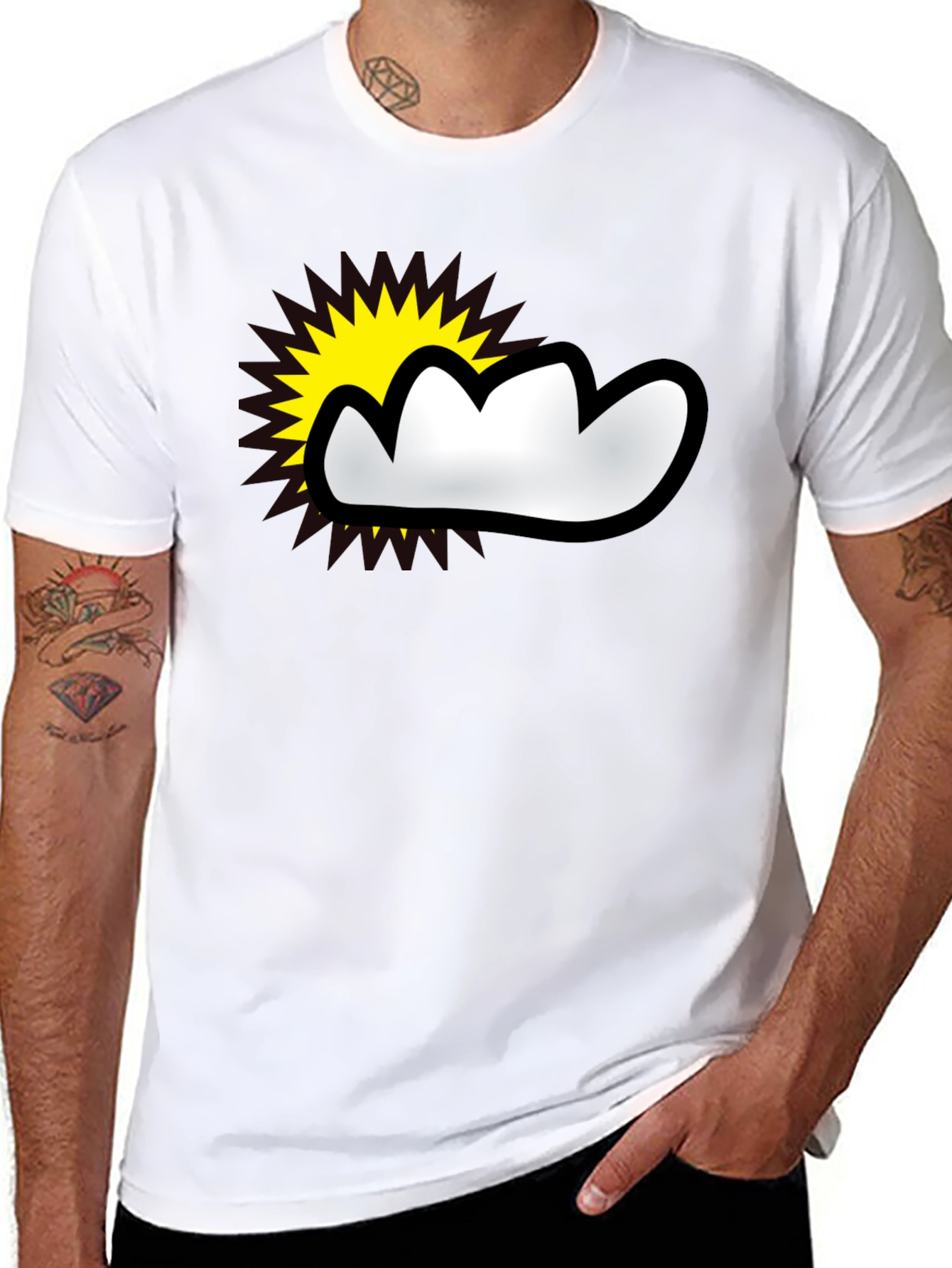 Sunny Cloud Graphic T-Shirt - Weather Fun