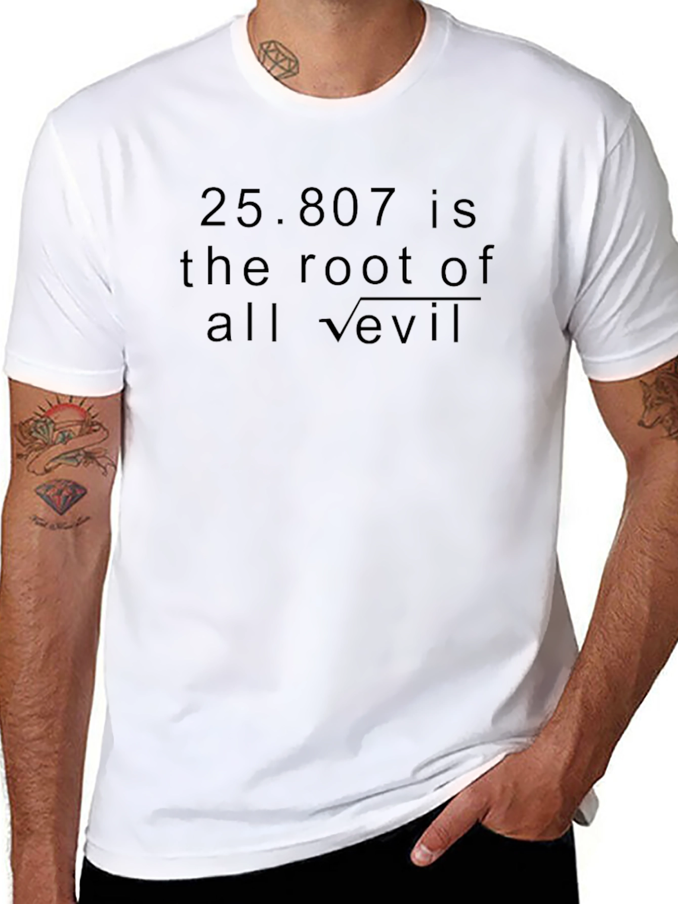 25.807 is Root of All Evil Funny Math T-Shirt