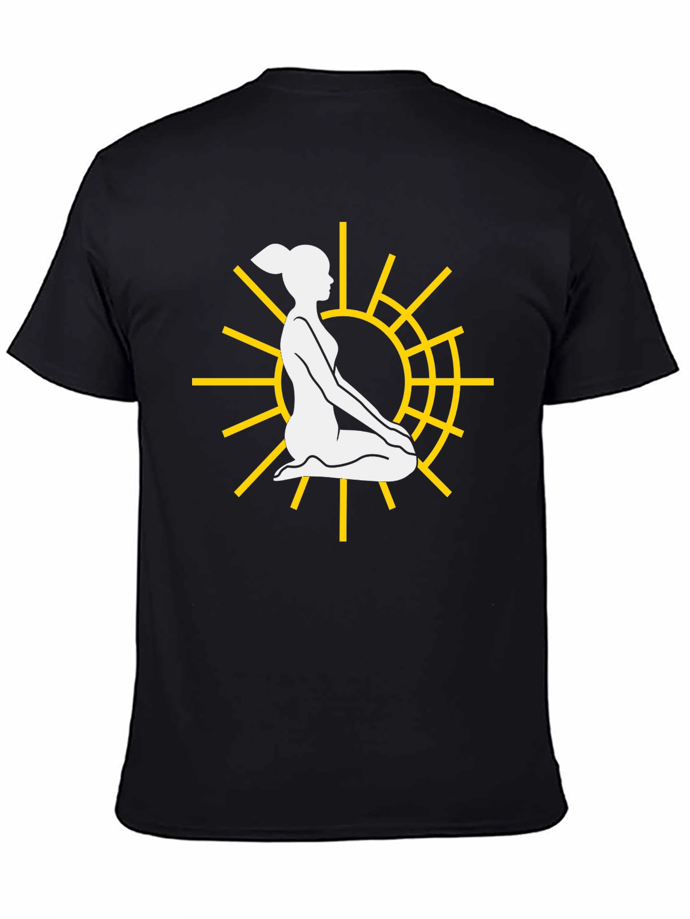 Yoga Sun Graphic Tee - Black Casual T-Shirt