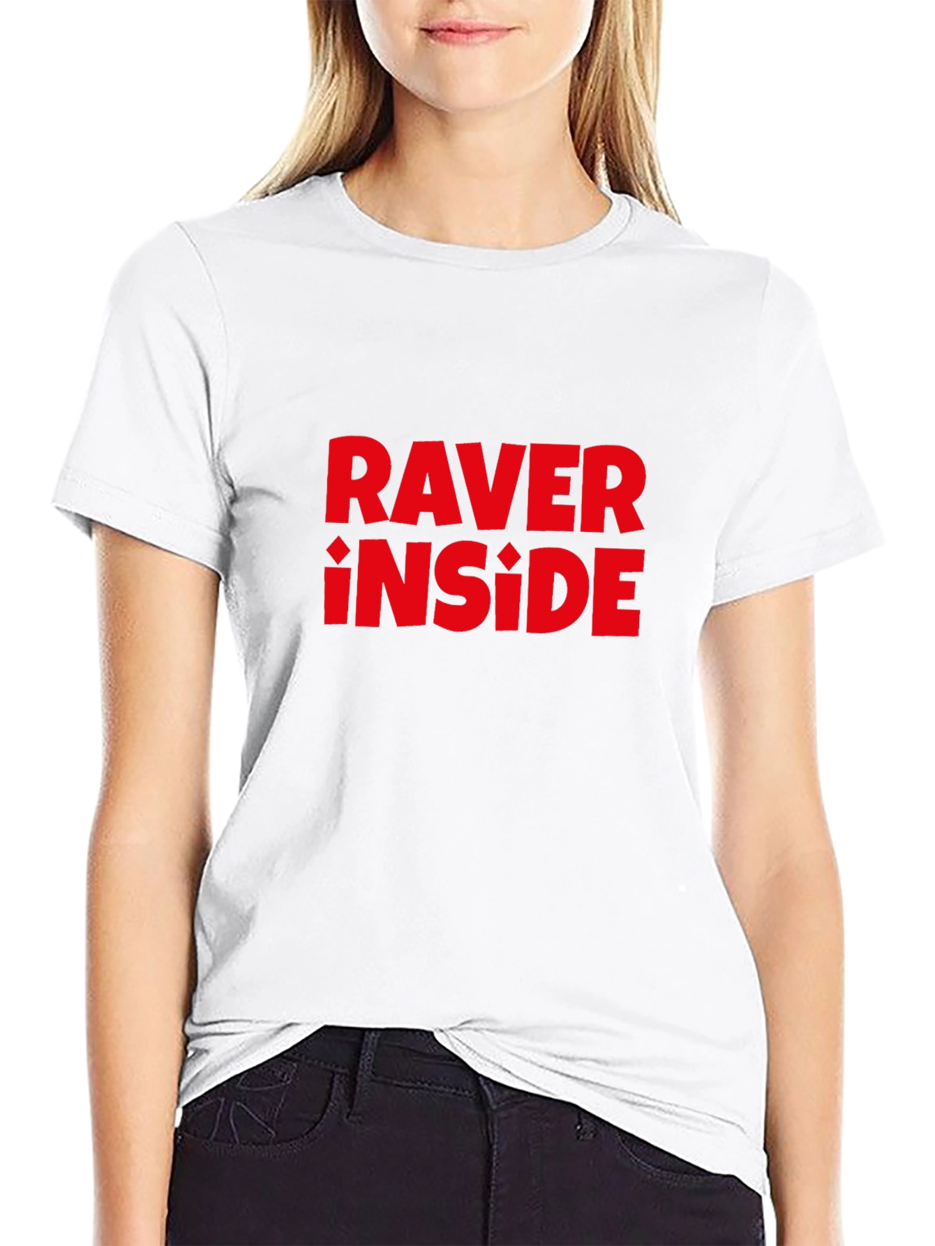 Raver Inside Graphic T-Shirt - Bold Red Design