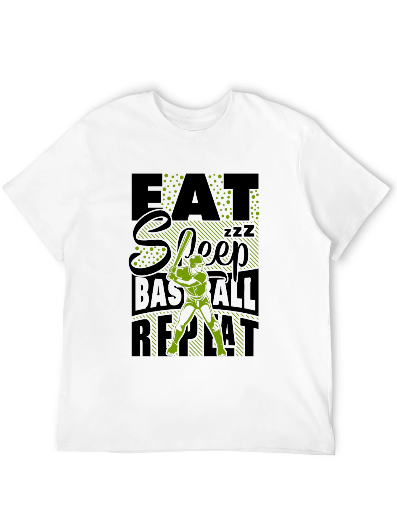 Eat Sleep Baseball Repeat Graphic Tee - Black