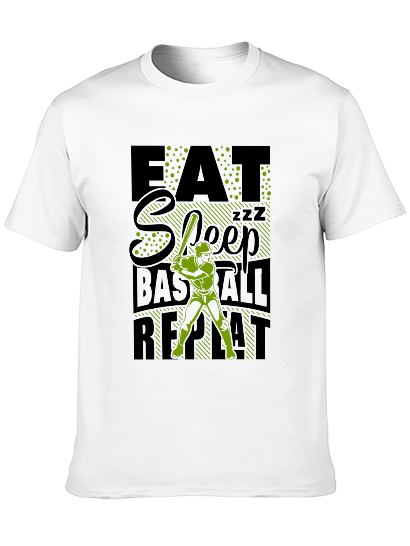 Eat Sleep Baseball Repeat Graphic Tee - Black