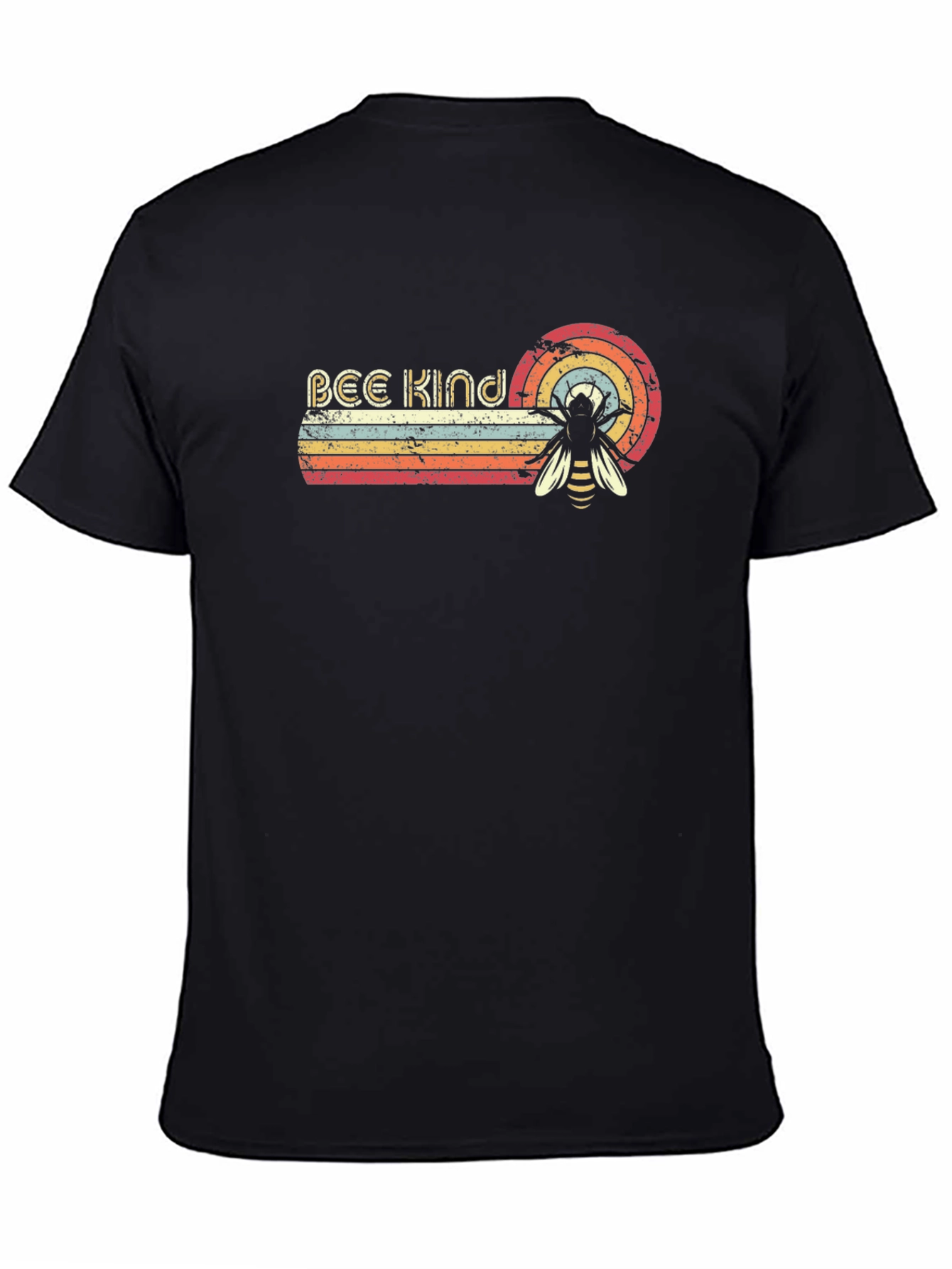 Bee Kind Retro Graphic Tee - Unisex Black T-Shirt