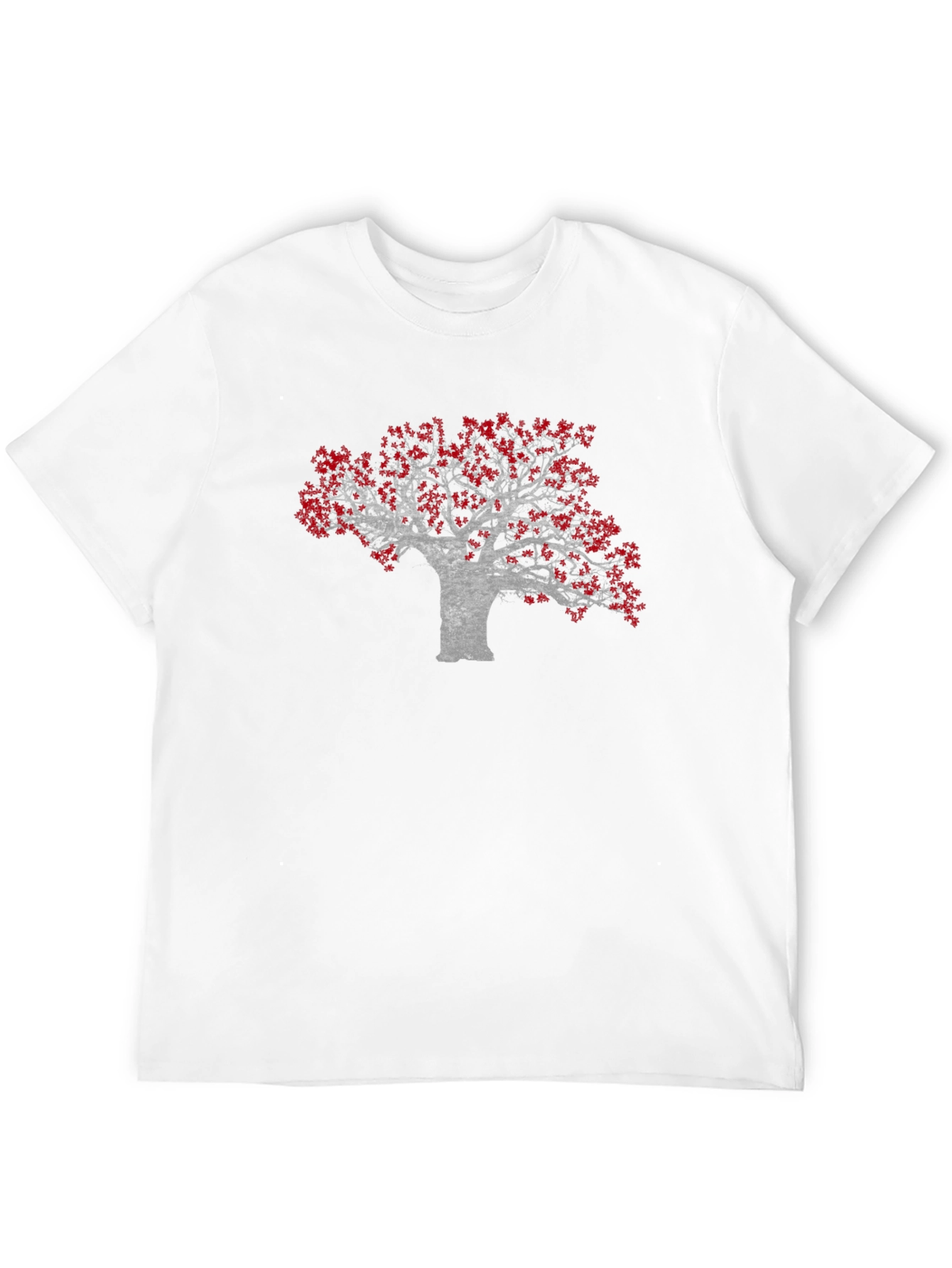 Red Leaf Tree Graphic Black Tee