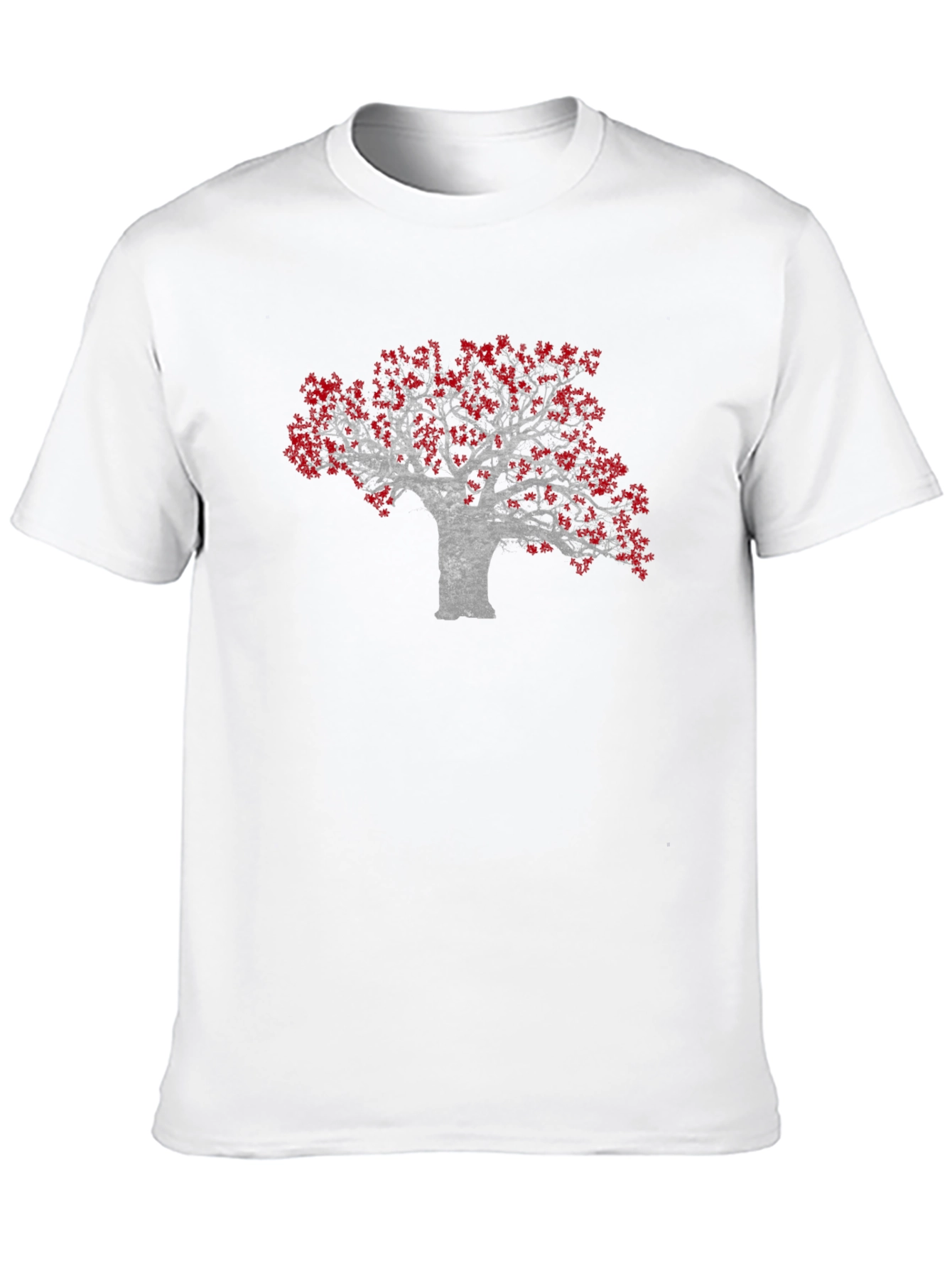 Red Leaf Tree Graphic Black Tee