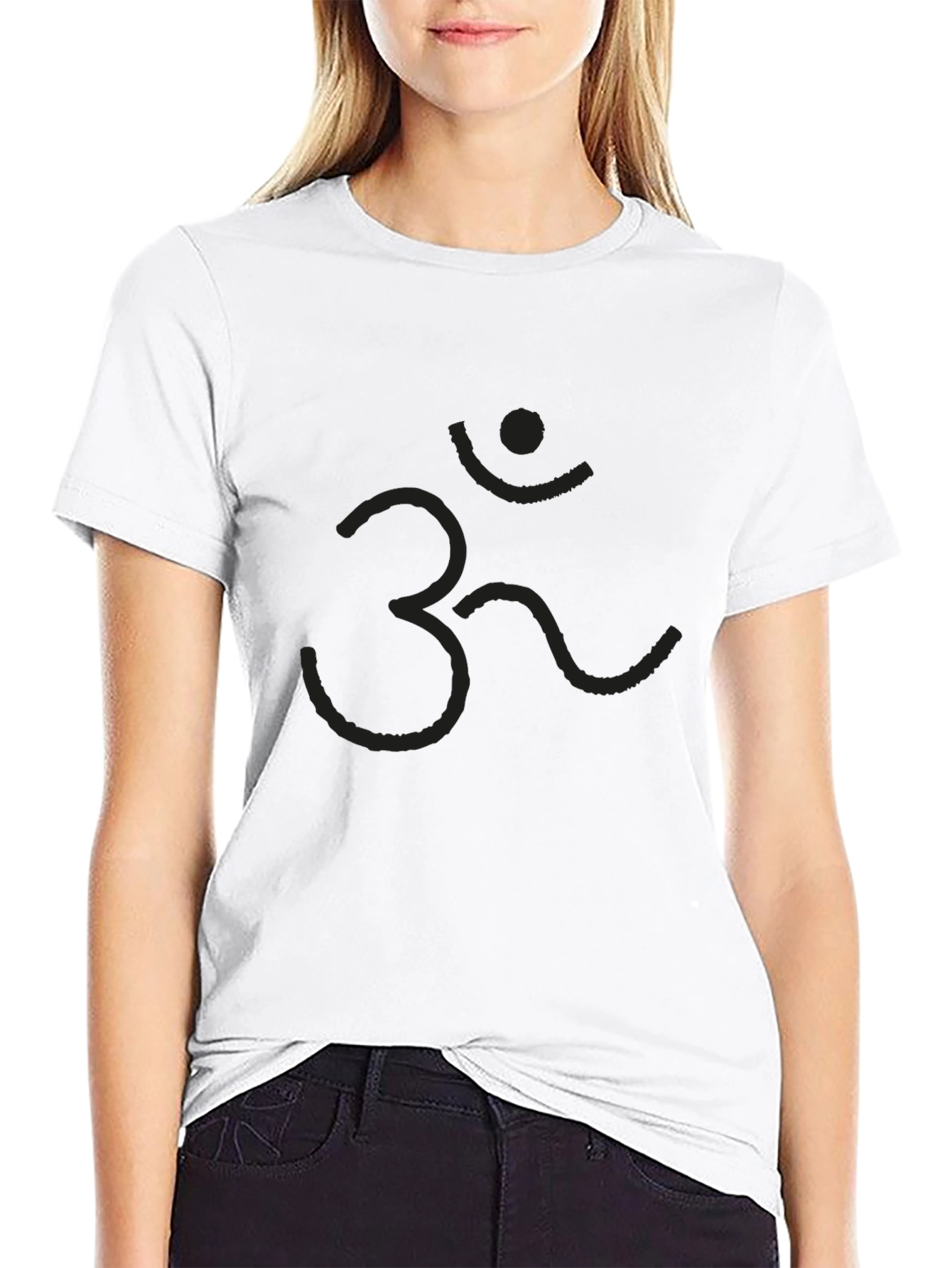Mens Black Om Symbol T-Shirt - Casual & Stylish