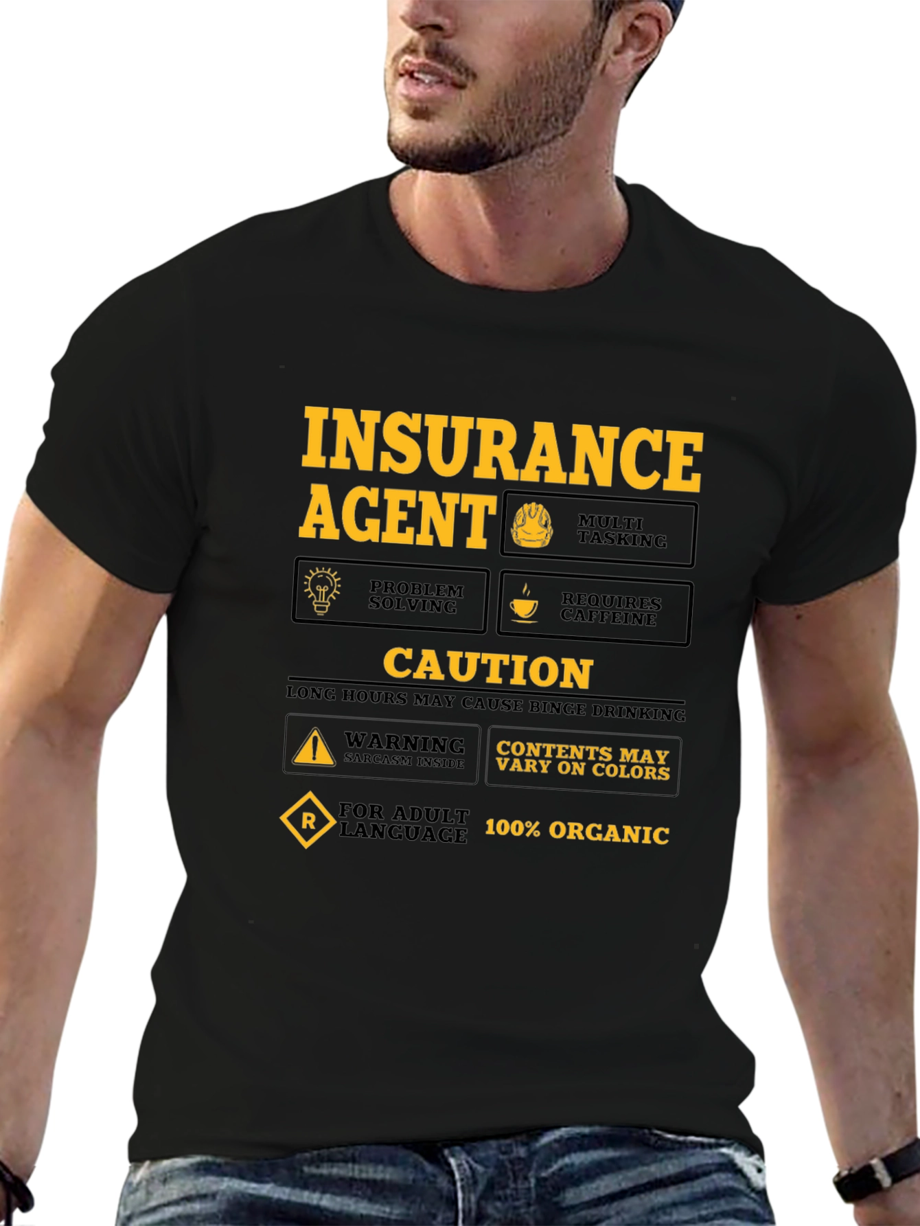 Insurance Agent Humor T-Shirt - Caution Sarcasm Inside