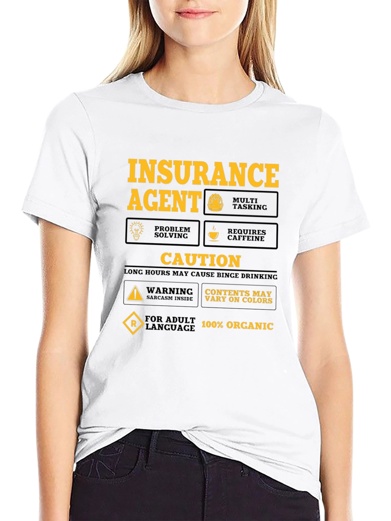 Insurance Agent Humor T-Shirt - Caution Sarcasm Inside