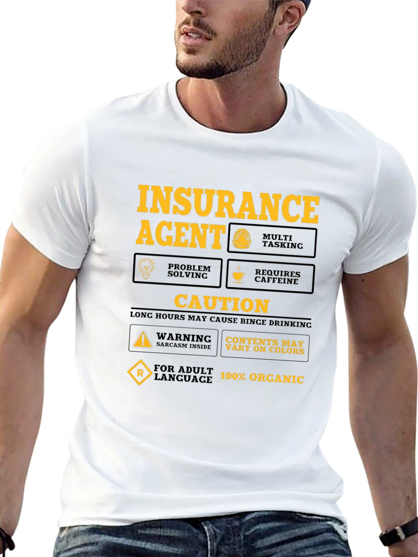 Insurance Agent Humor T-Shirt - Caution Sarcasm Inside