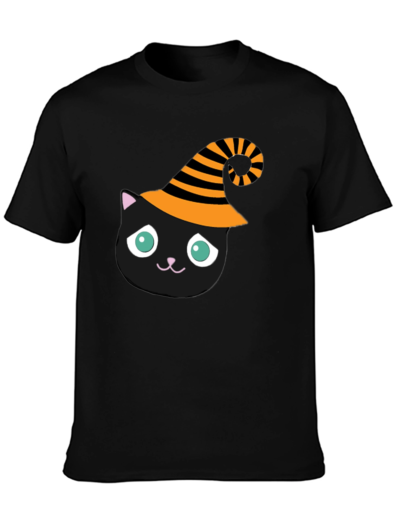 Halloween Cat T-Shirt - Witch Hat Black Cat Tee
