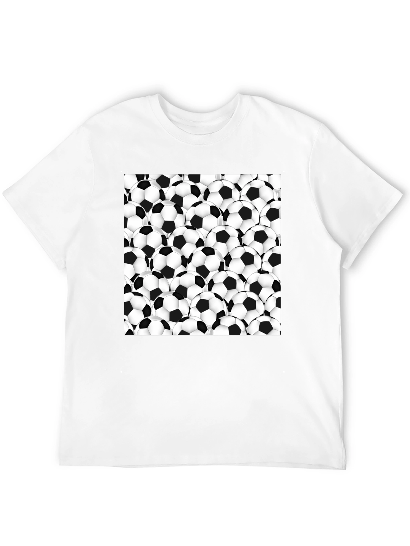 Soccer Ball Pattern T-Shirt - Black