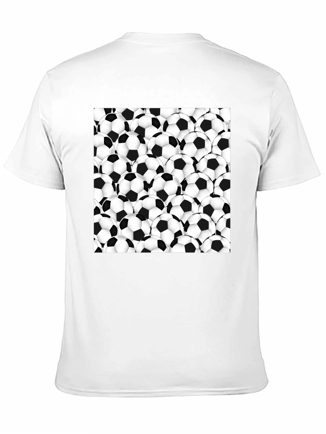 Soccer Ball Pattern T-Shirt - Black